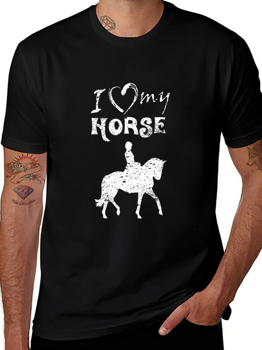 I Love My Horse Graphic Tee - Black