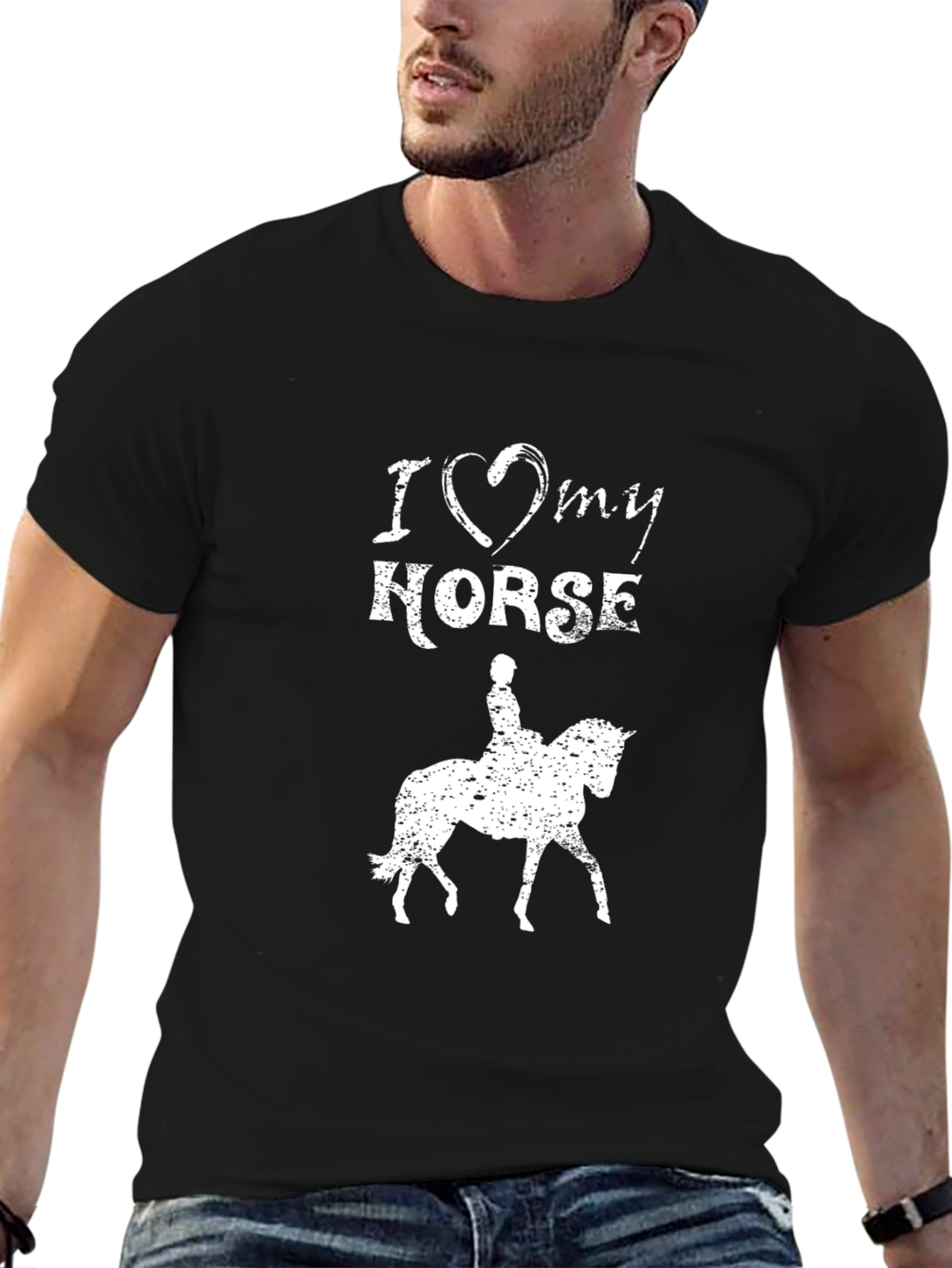 I Love My Horse Graphic Tee - Black
