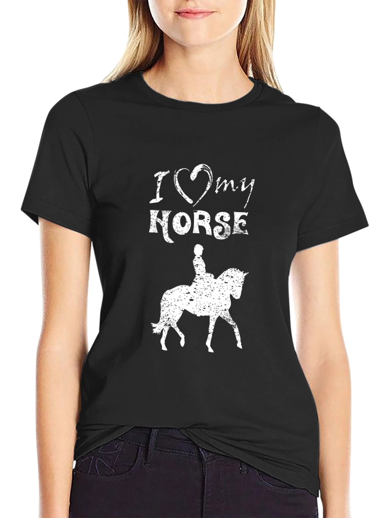 I Love My Horse Graphic Tee - Black