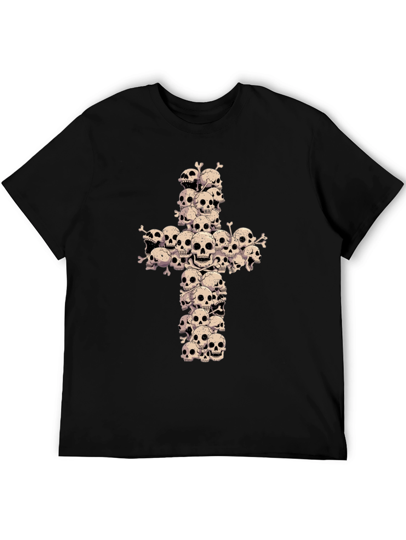 Skull Cross Graphic Tee - Gothic Fashion