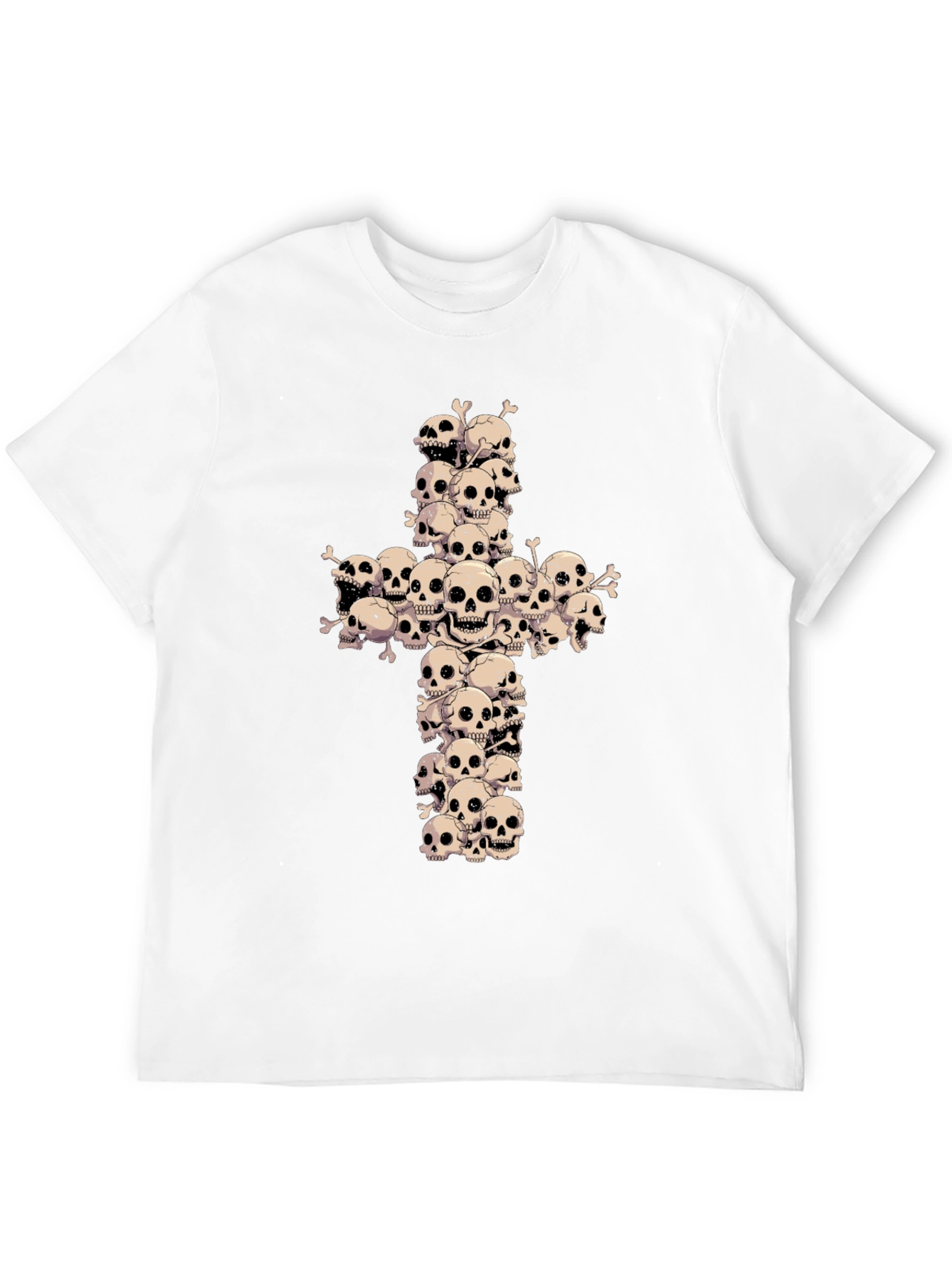 Skull Cross Graphic Tee - Gothic Fashion