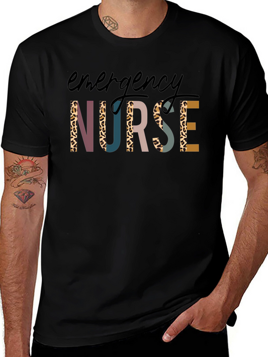 Emergency Nurse Graphic T-Shirt Black Tee