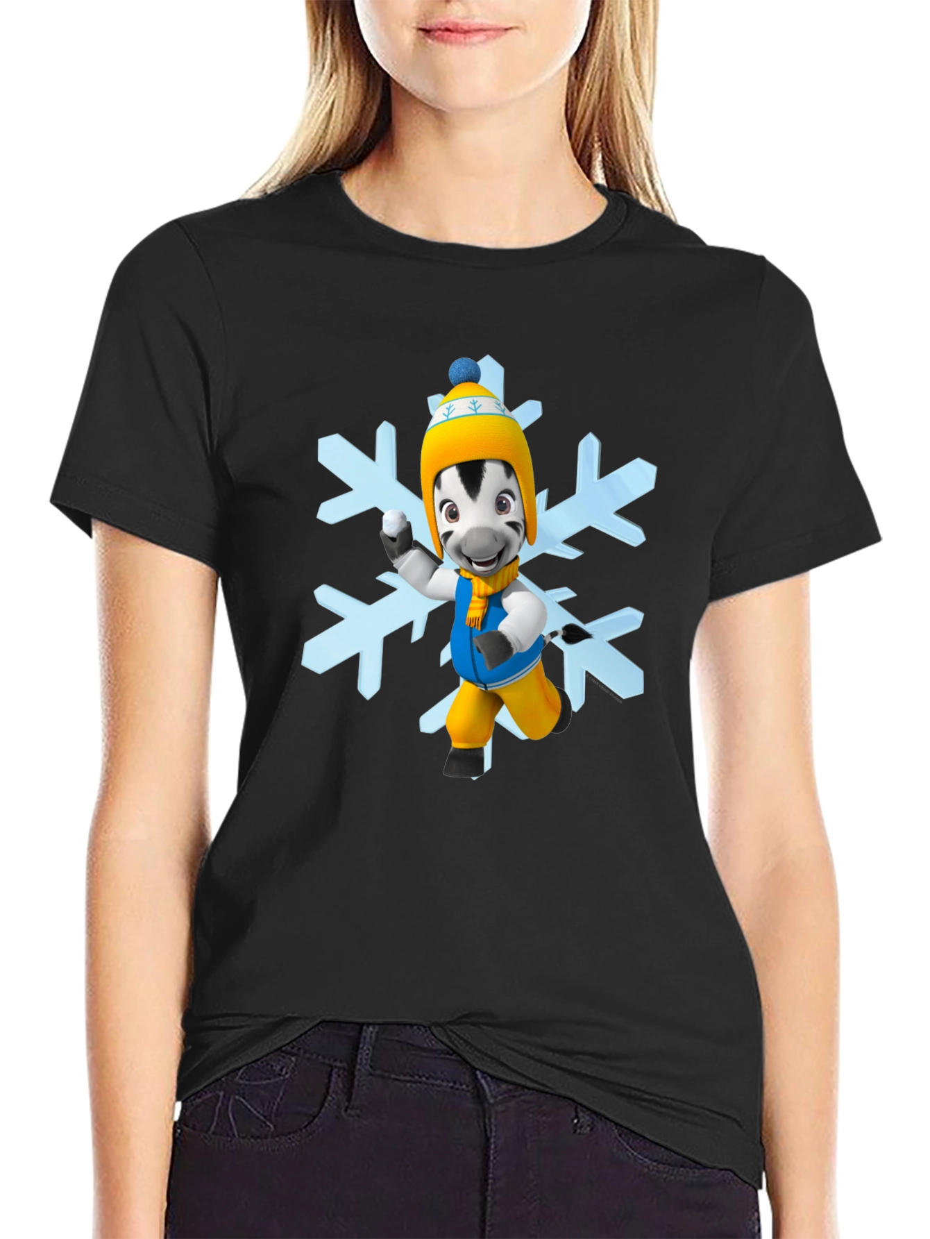 Zebra Snowflake T-Shirt - Cute Winter Apparel