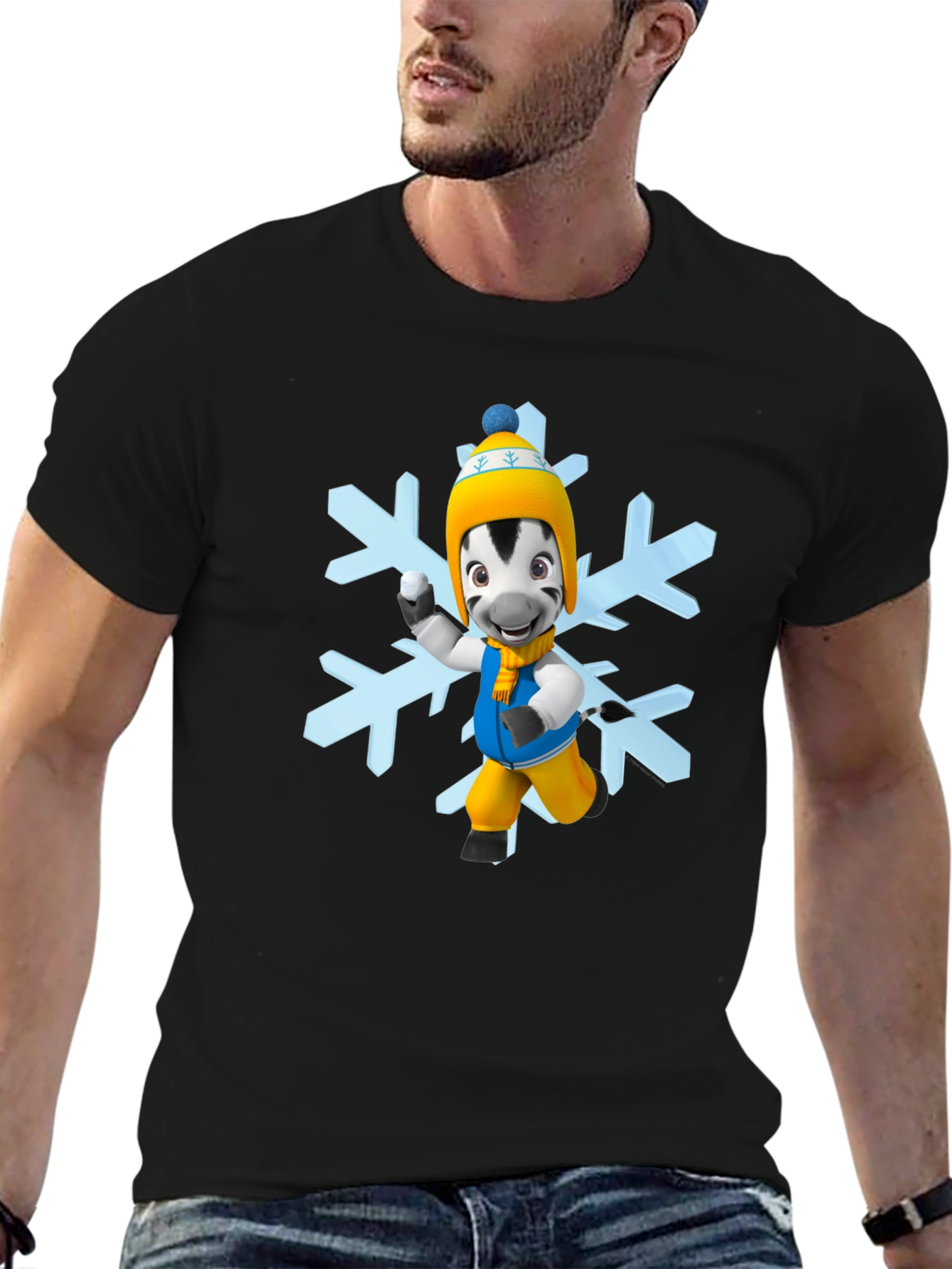 Zebra Snowflake T-Shirt - Cute Winter Apparel