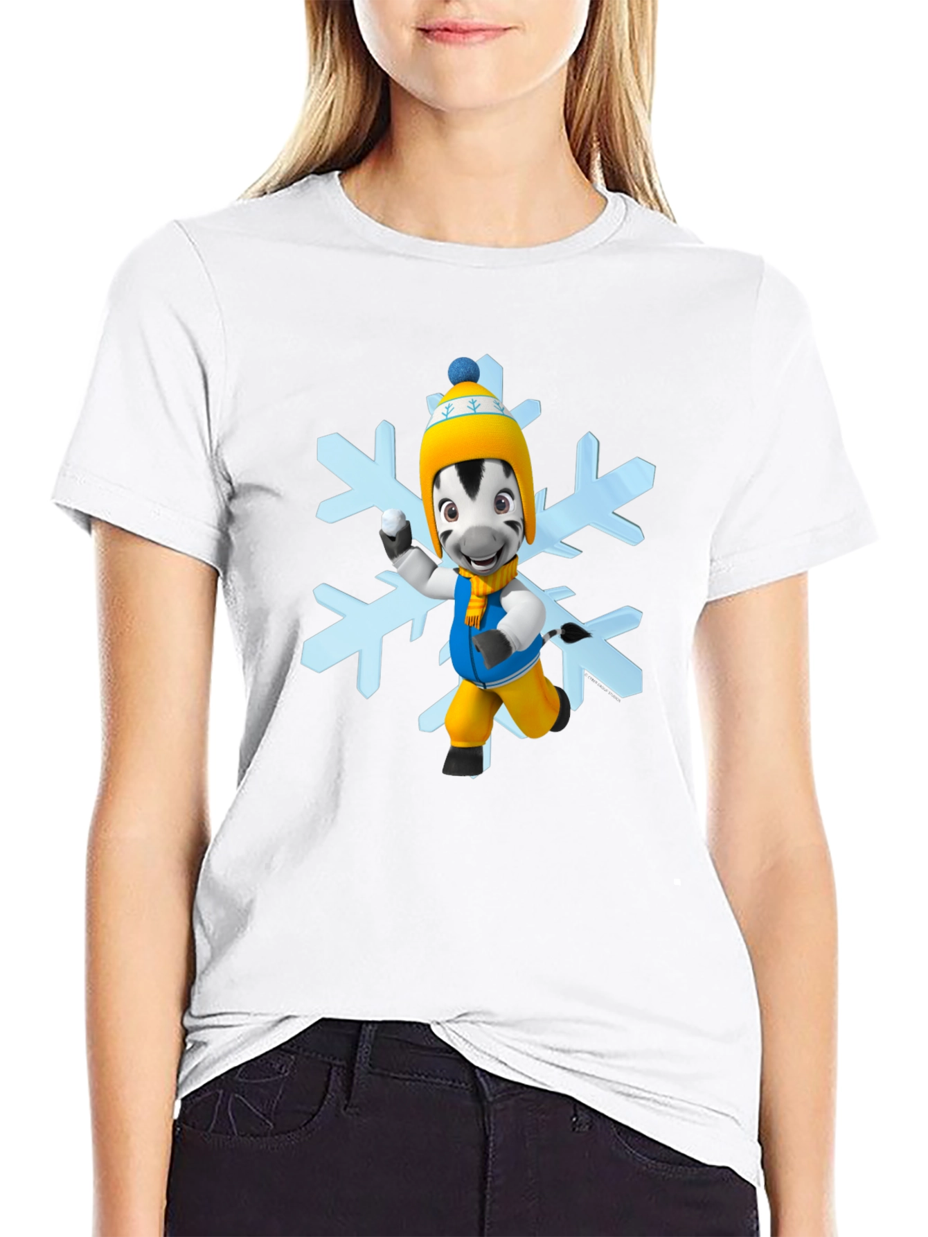 Zebra Snowflake T-Shirt - Cute Winter Apparel