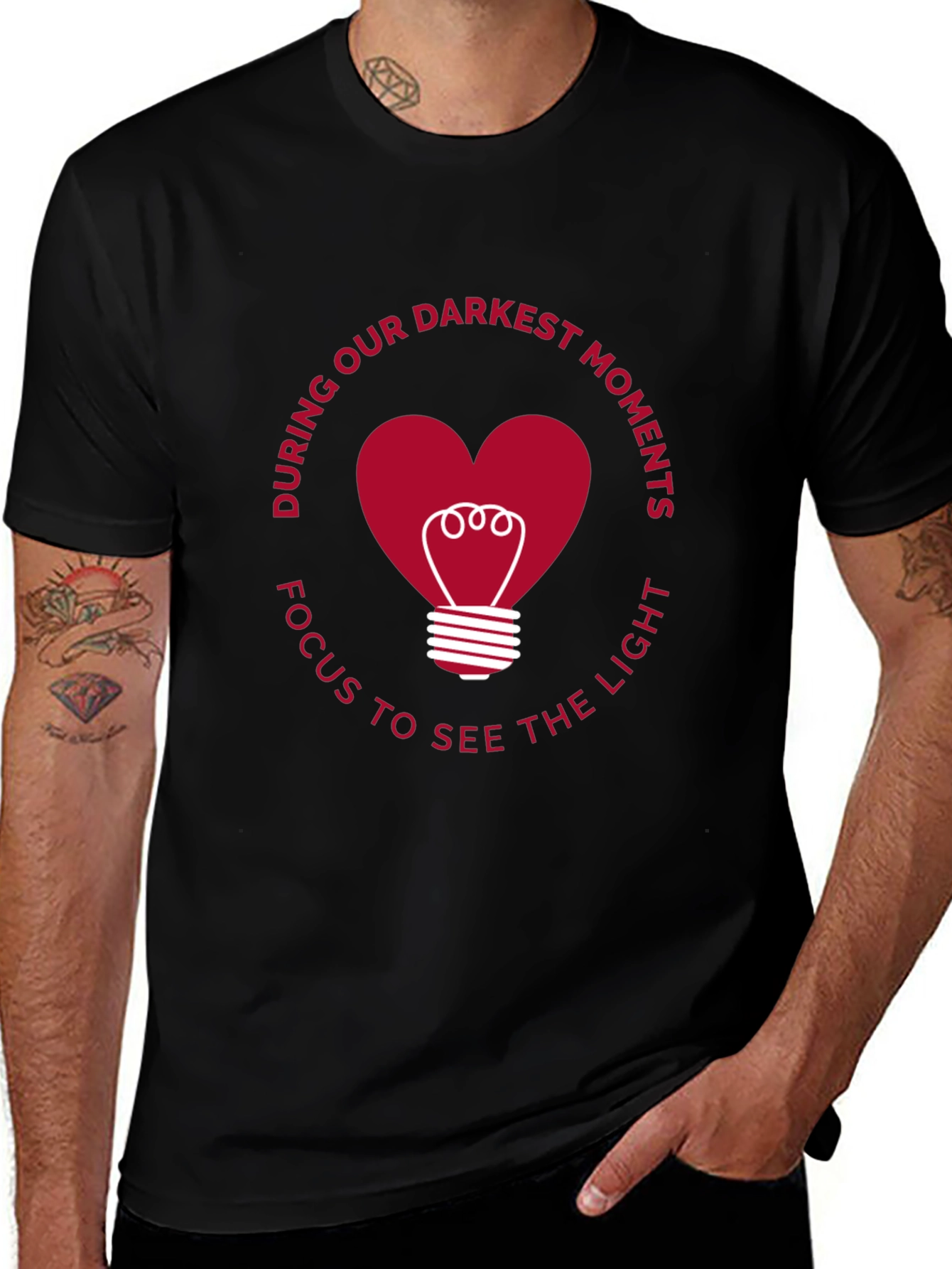 Inspirational Heart Lightbulb Graphic Tee