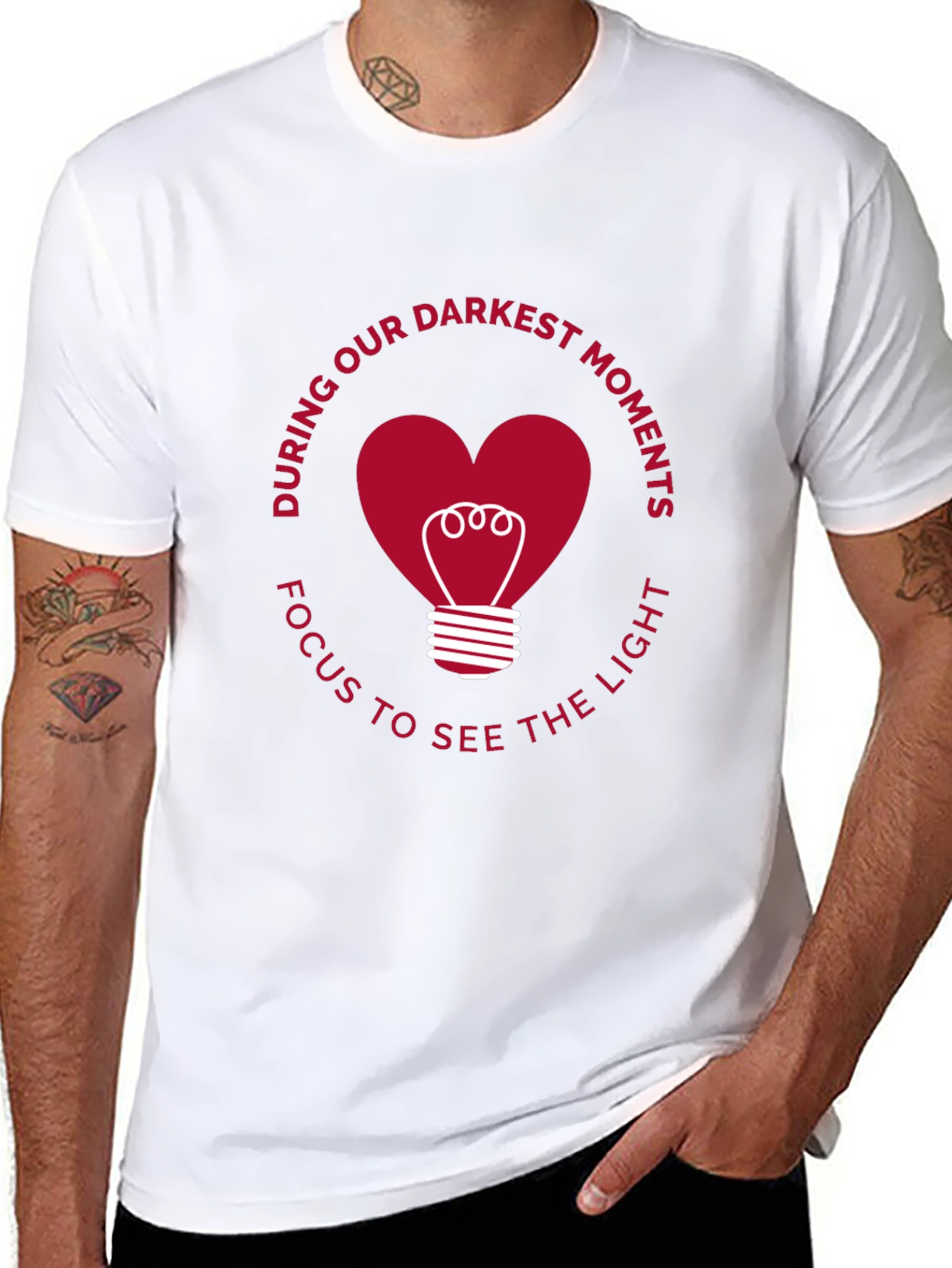 Inspirational Heart Lightbulb Graphic Tee