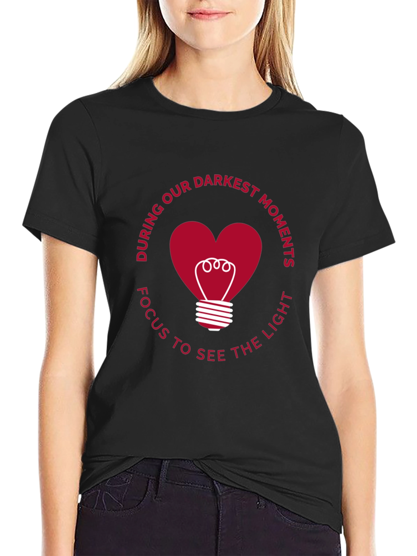 Inspirational Heart Lightbulb Graphic Tee
