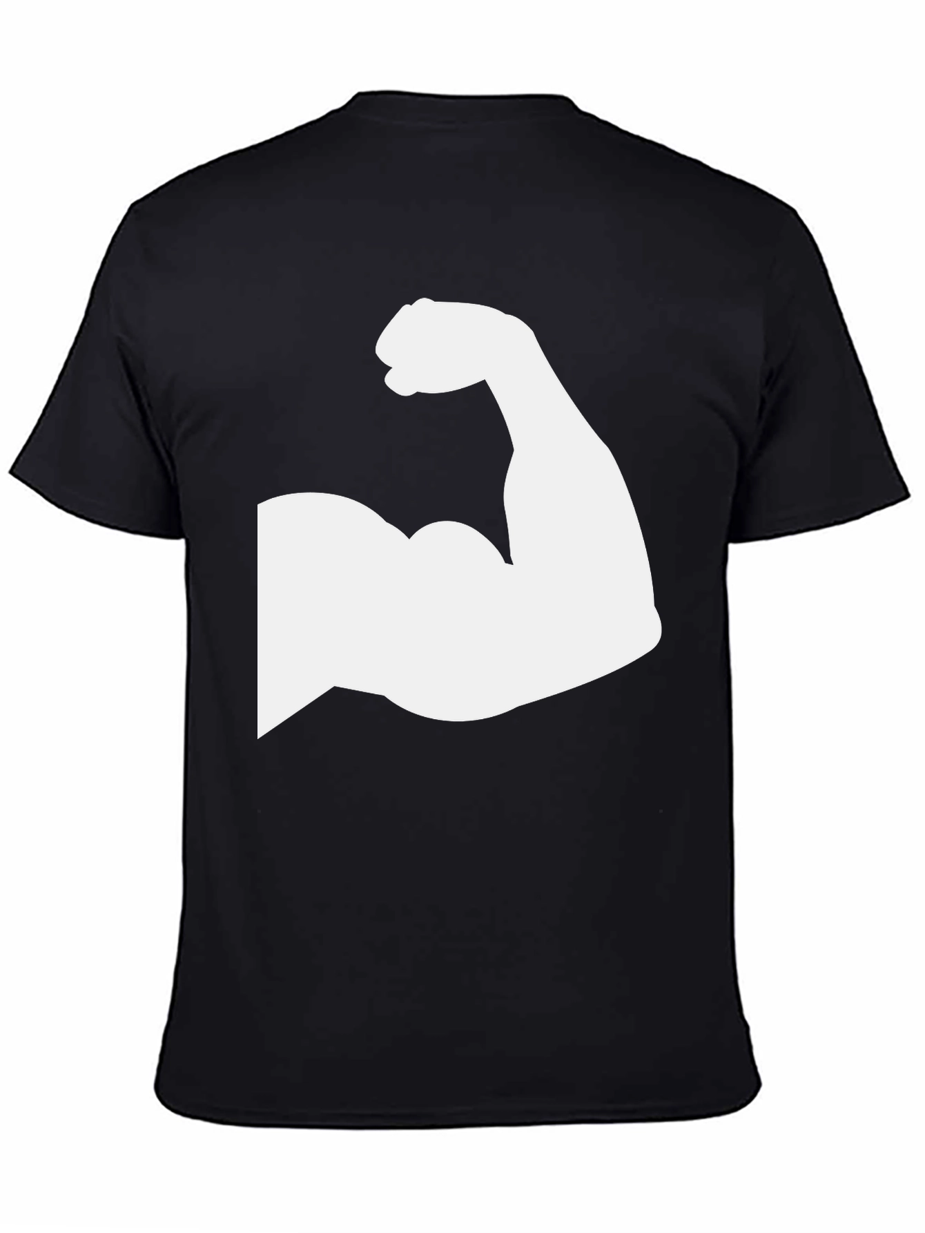 Muscle Arm Graphic Tee - Black Cotton T-Shirt