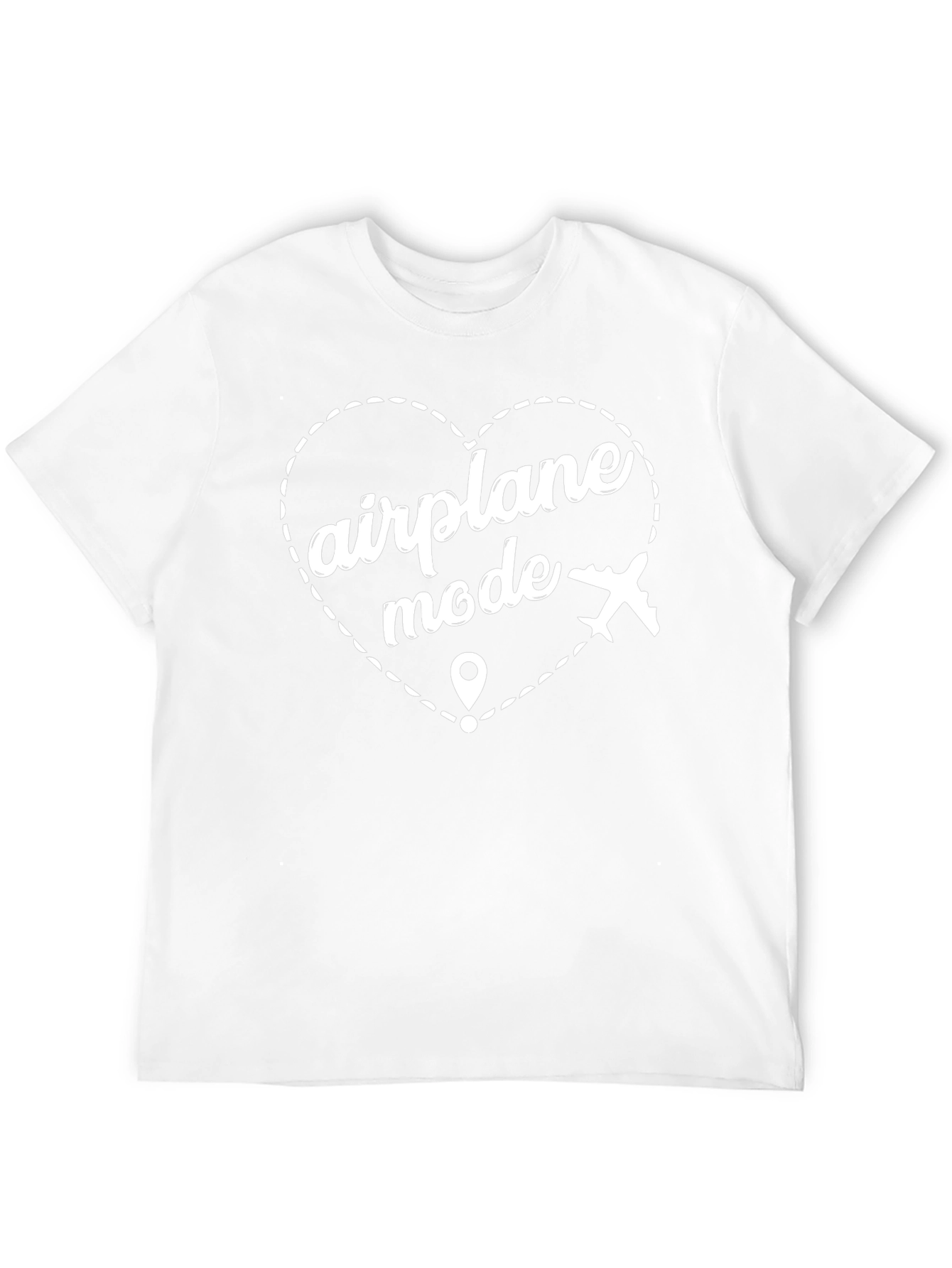 Airplane Mode Heart Graphic T-Shirt - Black