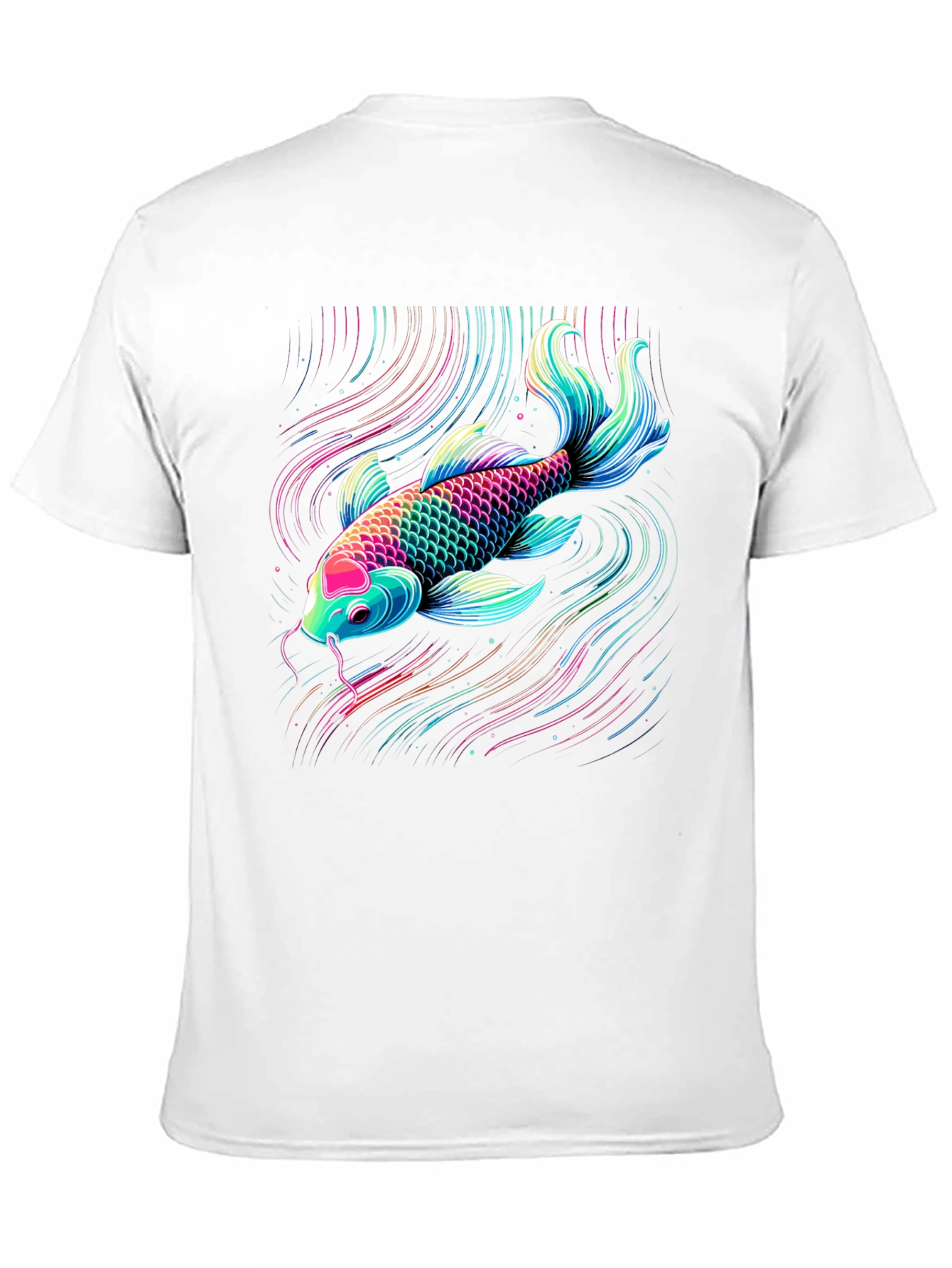 Koi Fish Graphic Tee - Vibrant Neon Style