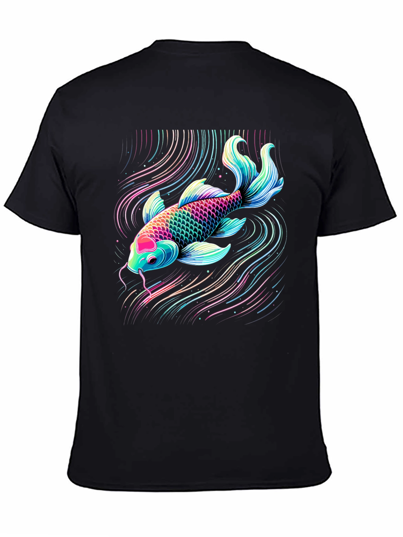 Koi Fish Graphic Tee - Vibrant Neon Style