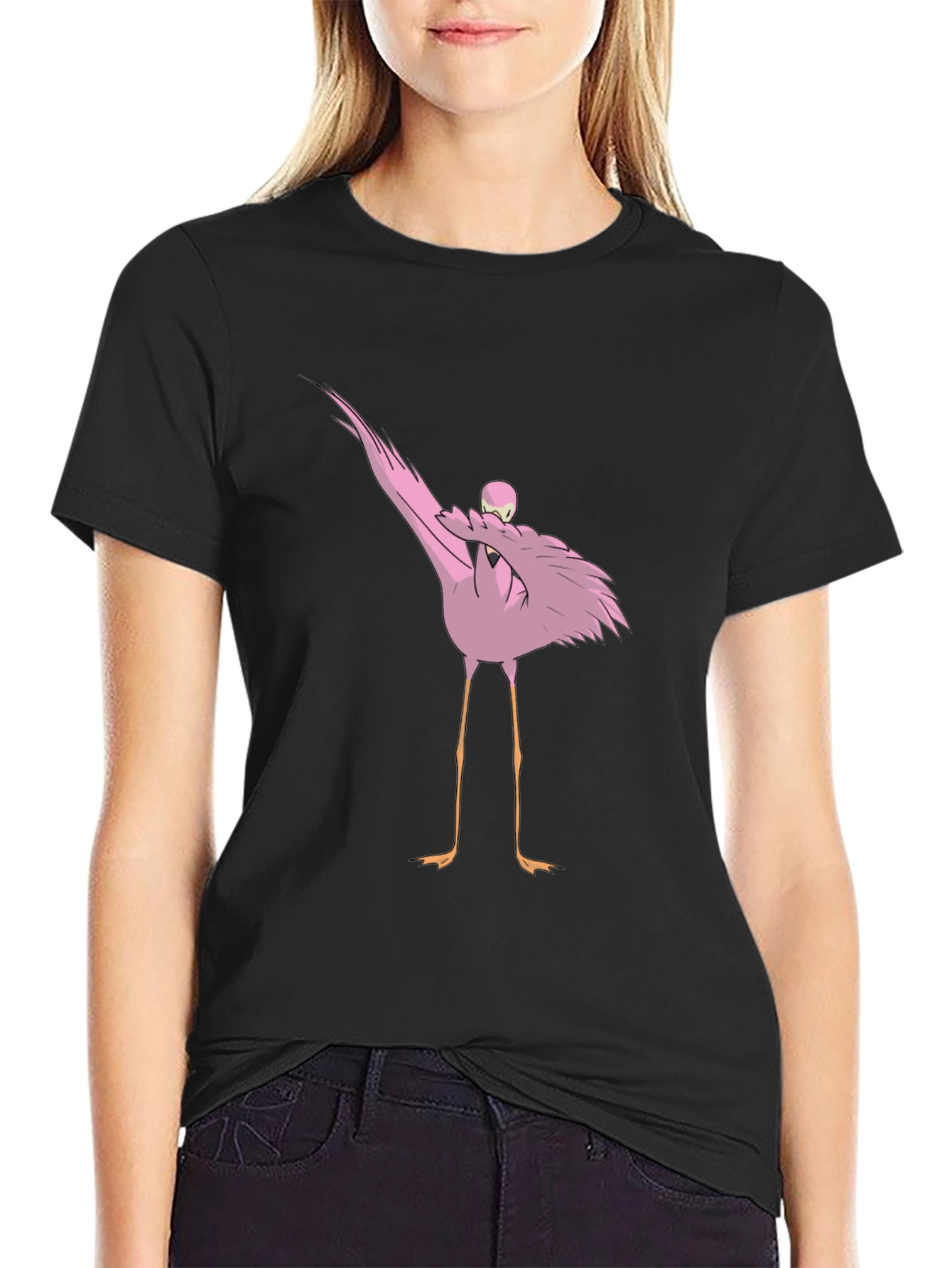 Black Flamingo Dab Graphic Tee
