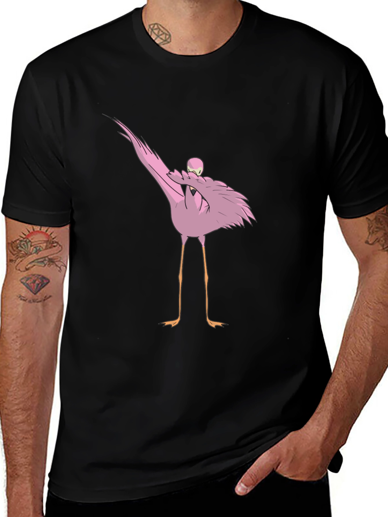 Black Flamingo Dab Graphic Tee