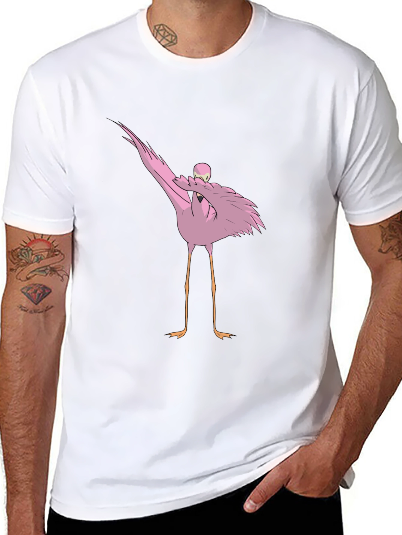 Black Flamingo Dab Graphic Tee