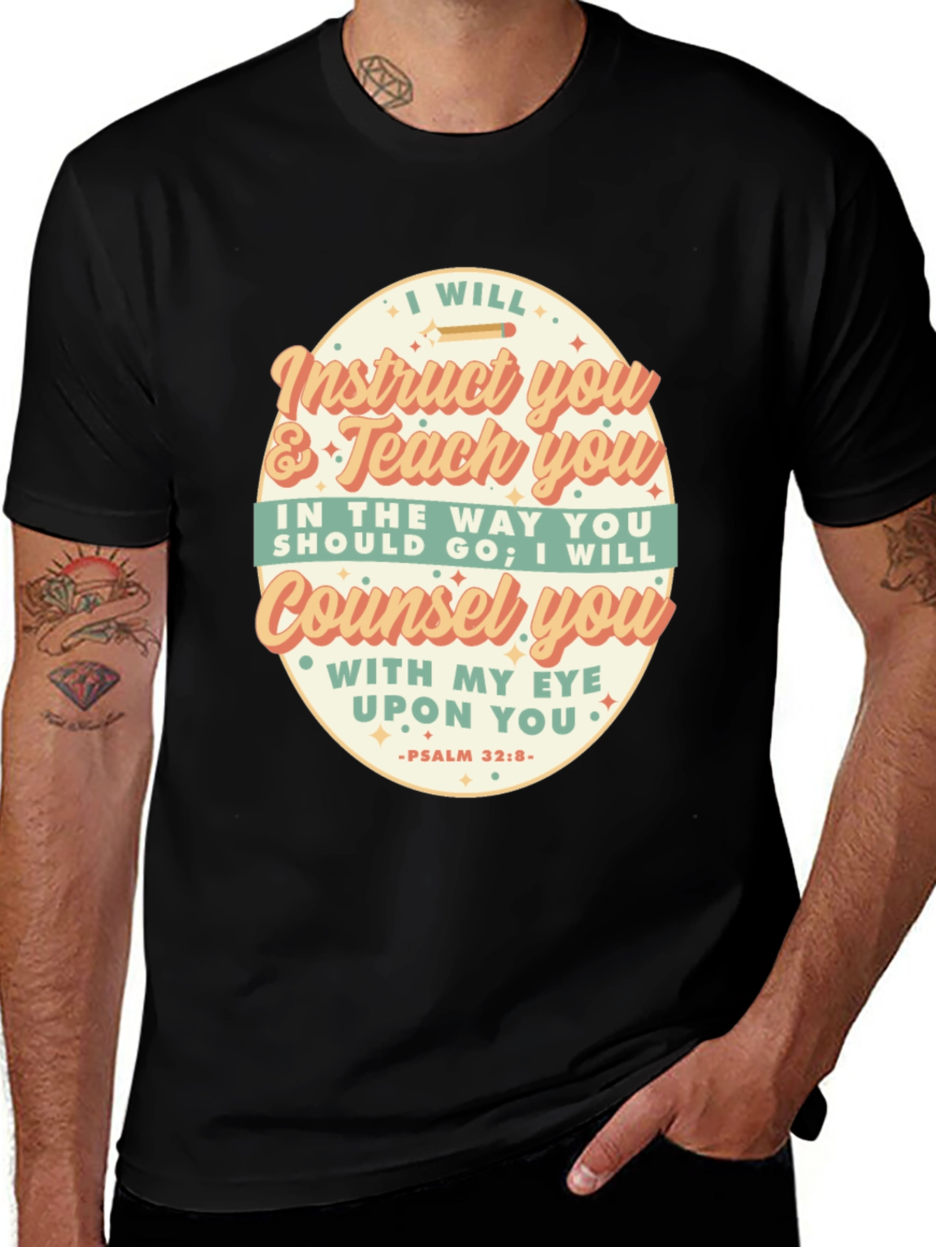 I Will Instruct You Bible Verse T-Shirt