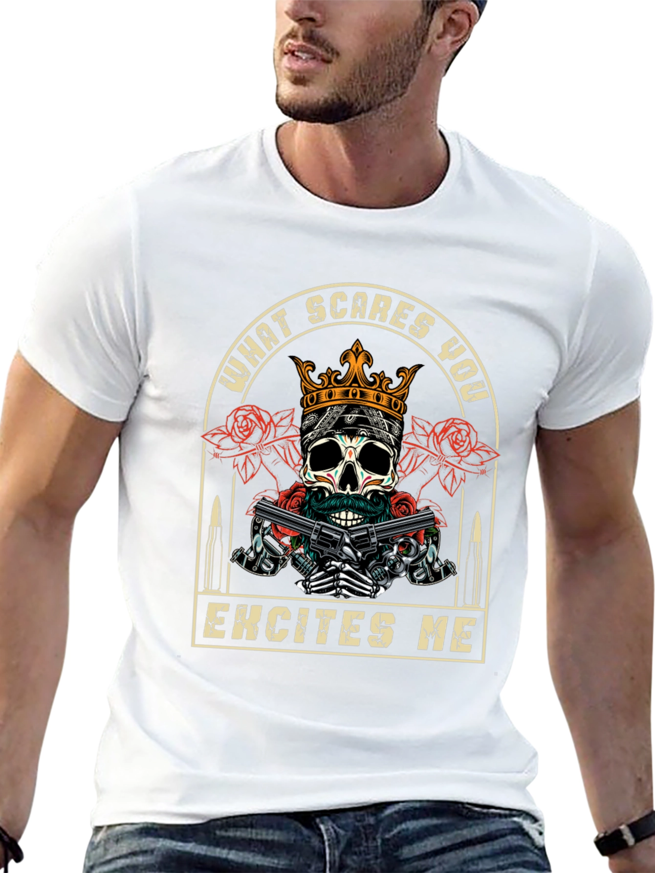 Skull & Guns Graphic T-Shirt - What Scares You
