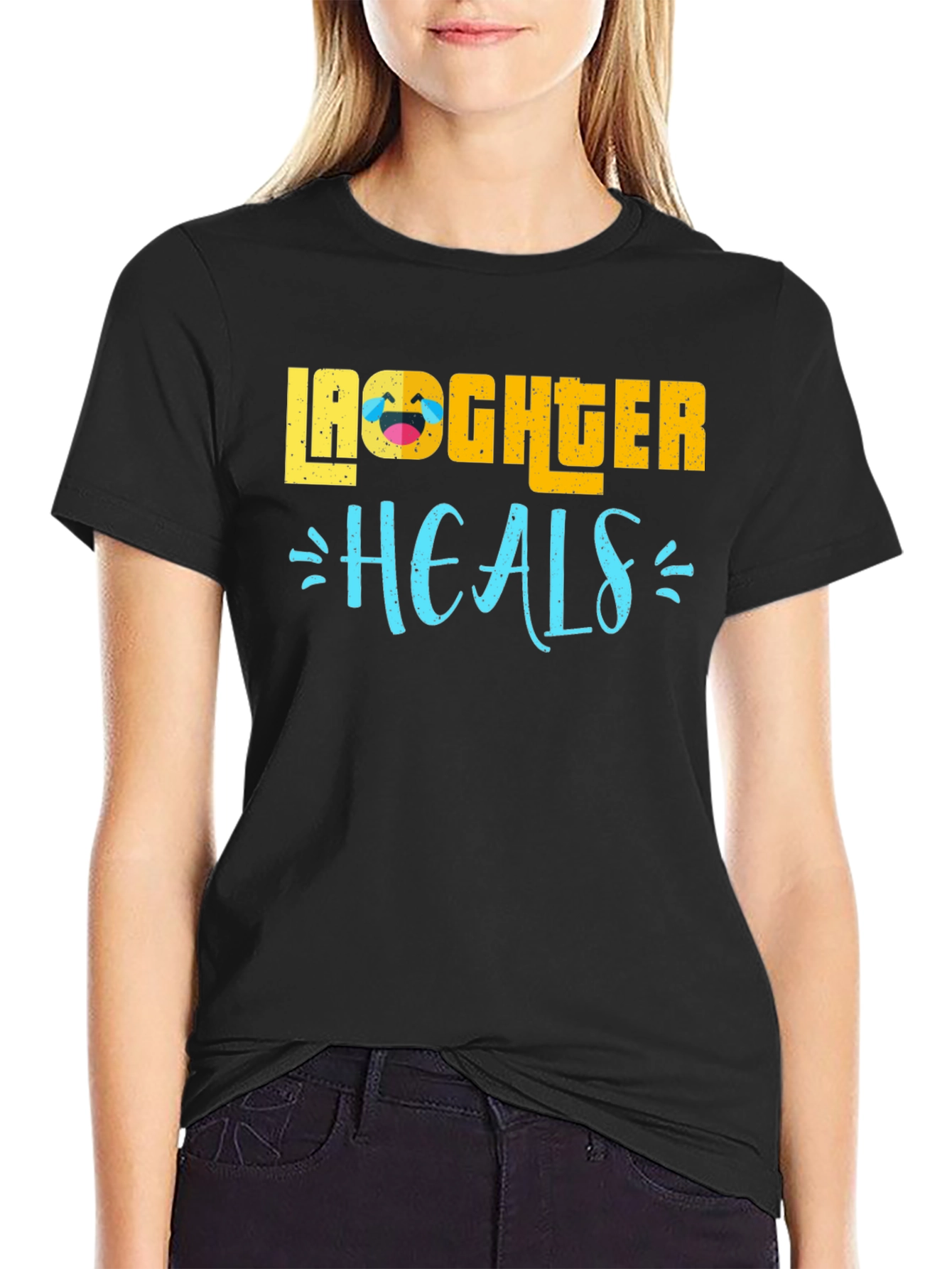 Laughter Heals Graphic T-Shirt - Black