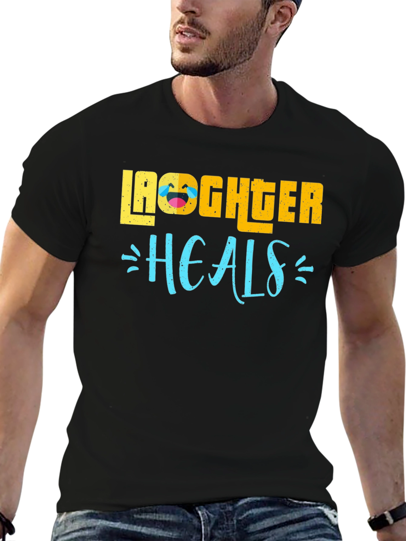 Laughter Heals Graphic T-Shirt - Black