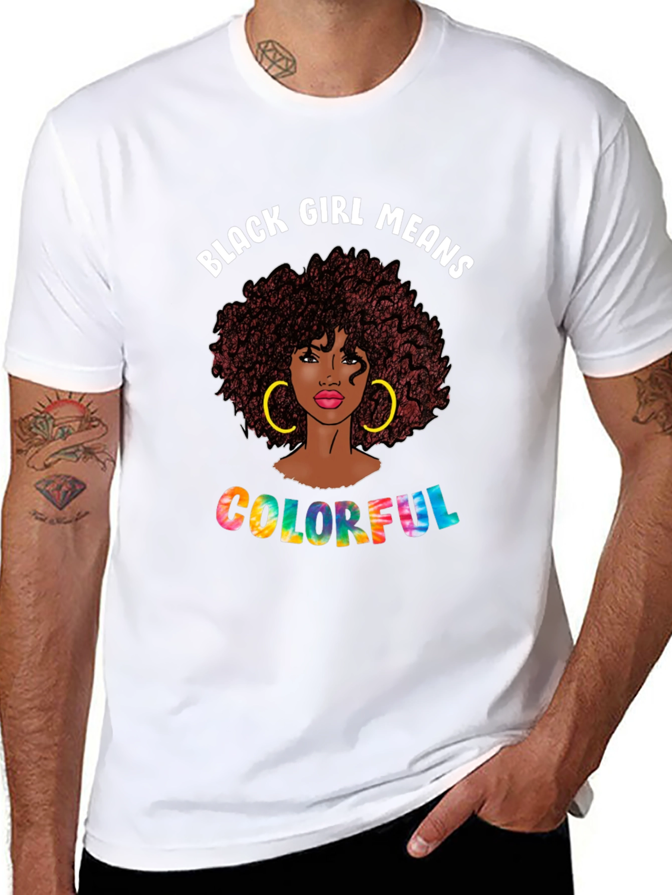 Black Girl Colorful T-Shirt