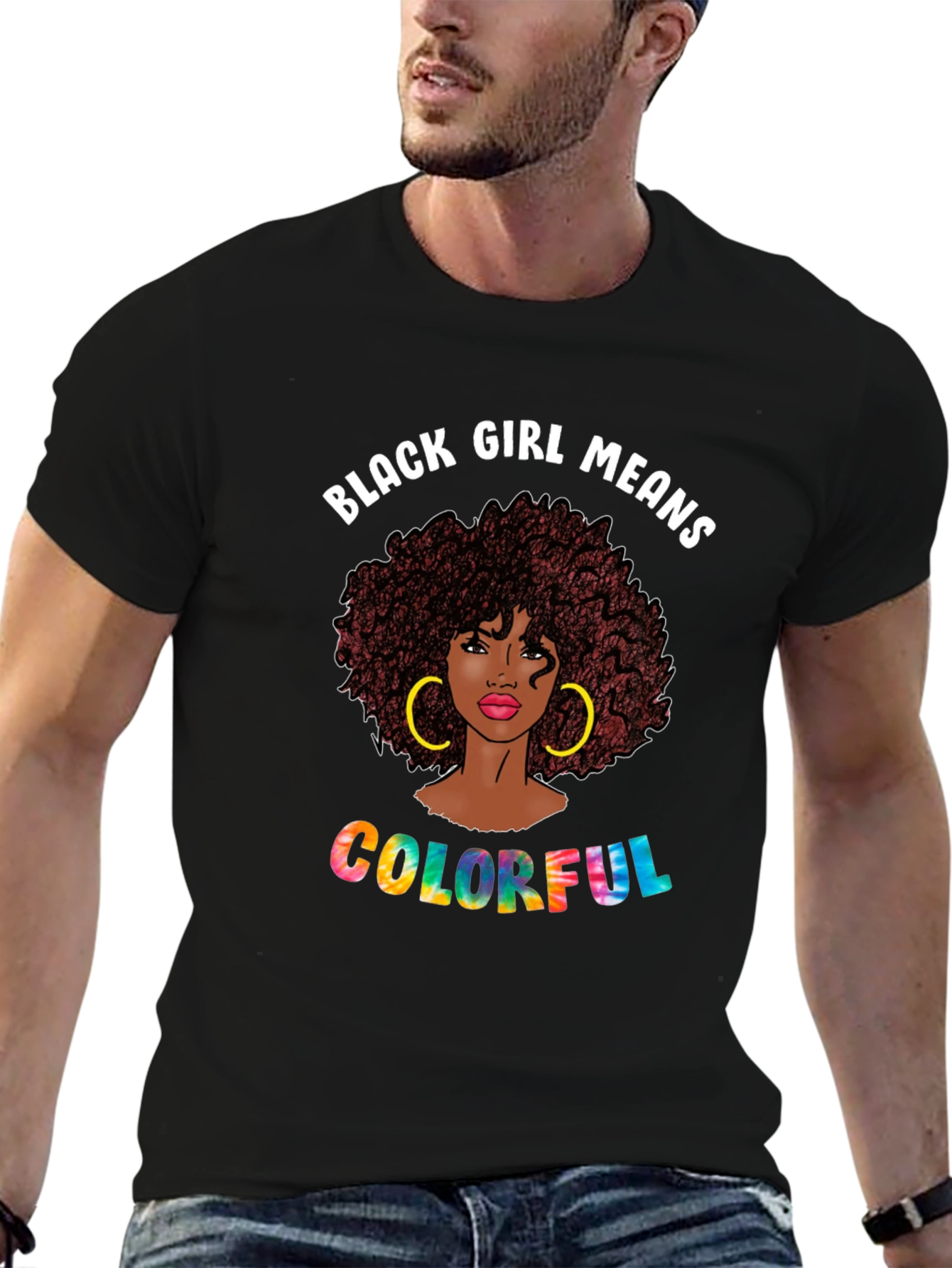 Black Girl Colorful T-Shirt