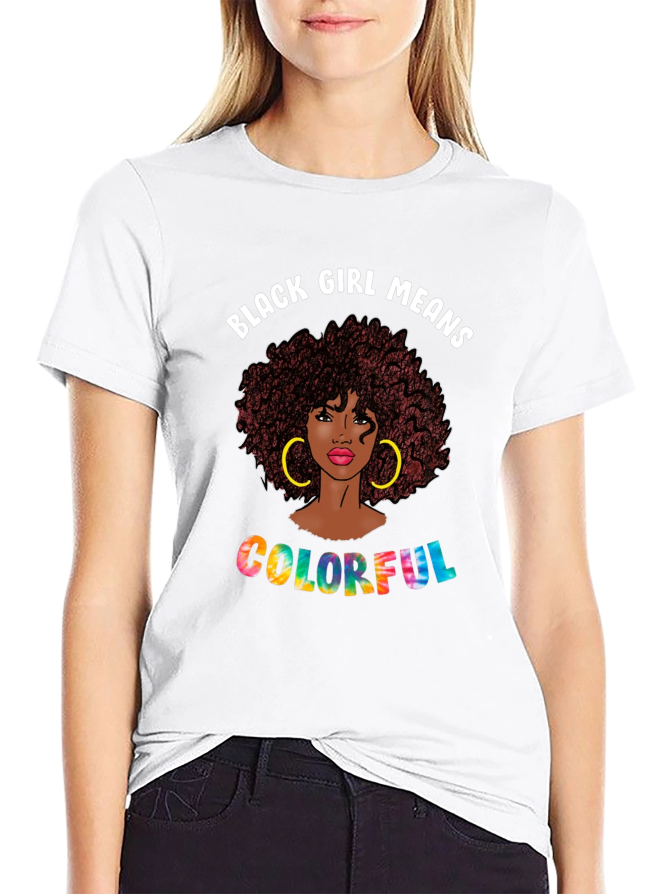 Black Girl Colorful T-Shirt