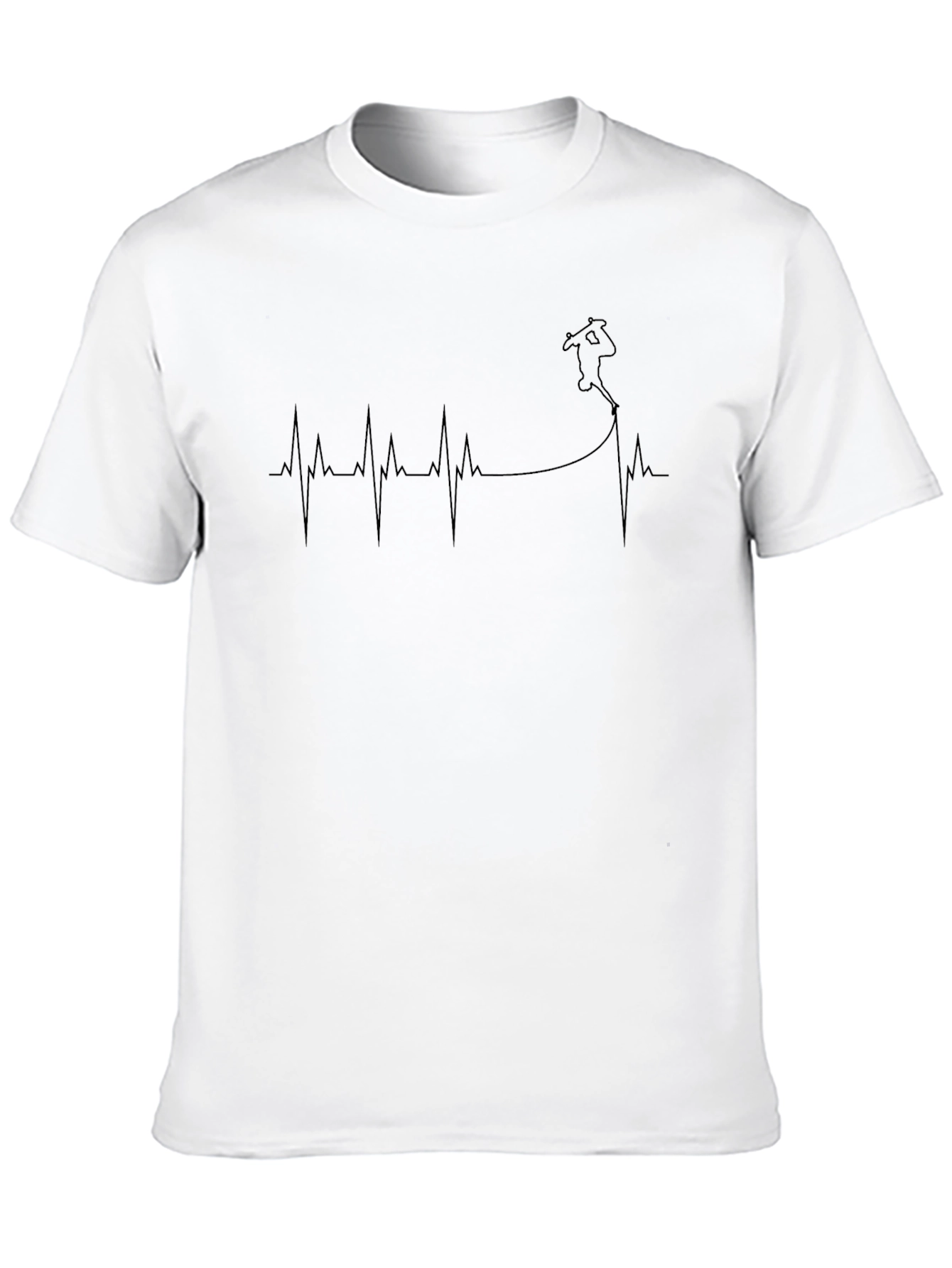Skateboarding Heartbeat T-Shirt - Black Cotton Graphic Tee