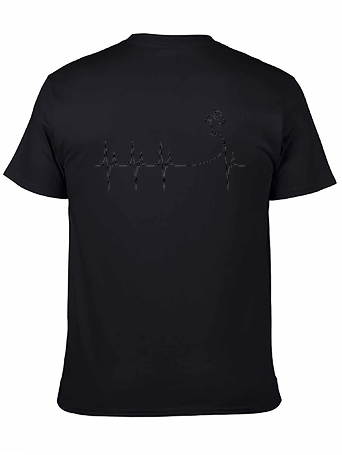 Skateboarding Heartbeat T-Shirt - Black Cotton Graphic Tee