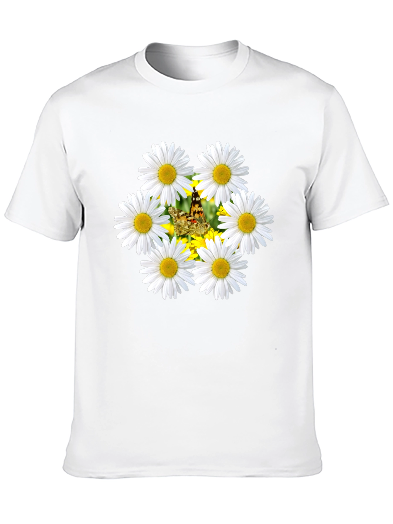 Daisy Butterfly Black T-Shirt