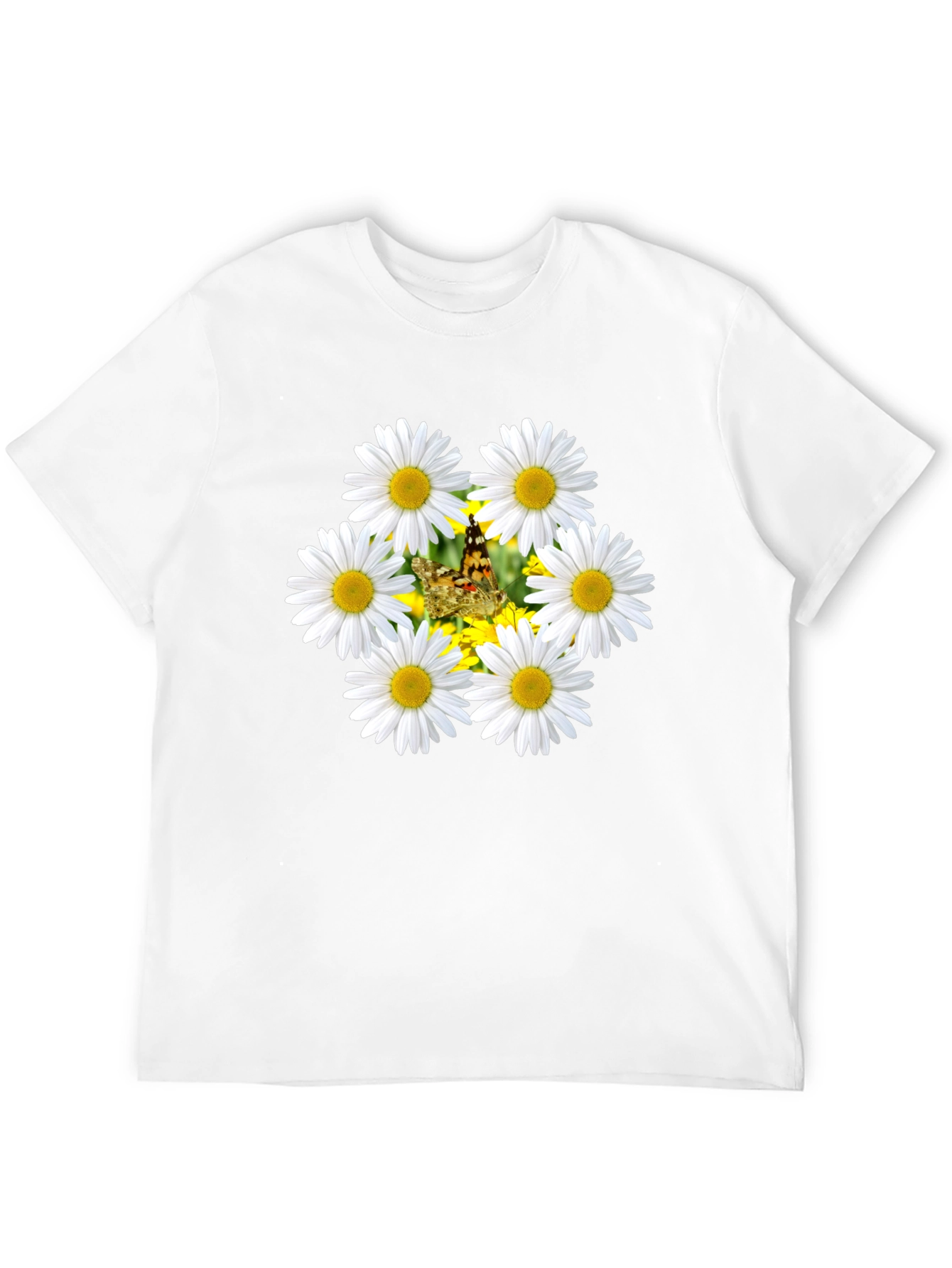 Daisy Butterfly Black T-Shirt