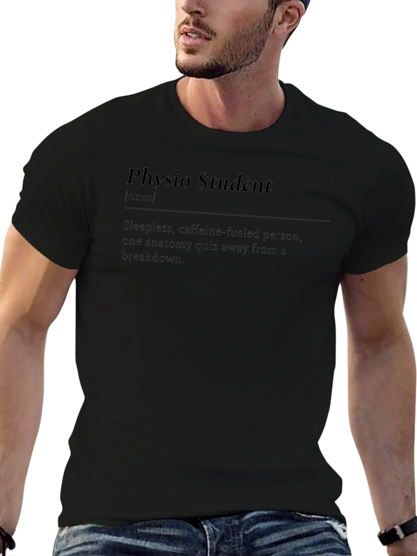 Physio Student Definition Black T-Shirt