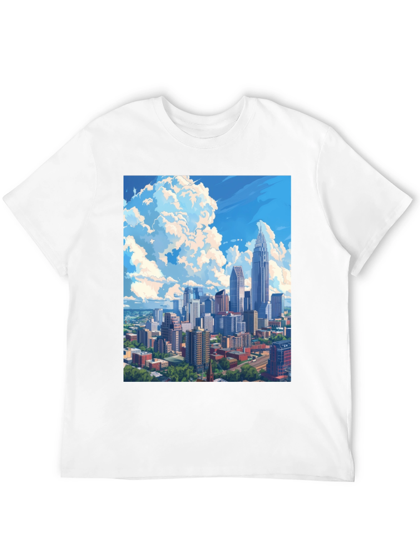 Cityscape Graphic Tee - Black Cotton Blend