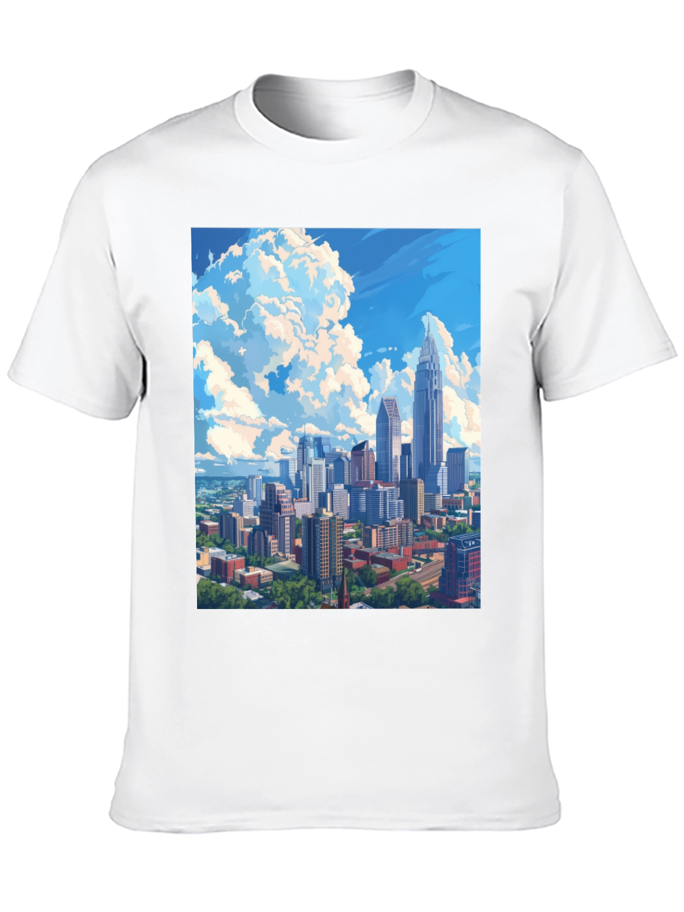 Cityscape Graphic Tee - Black Cotton Blend