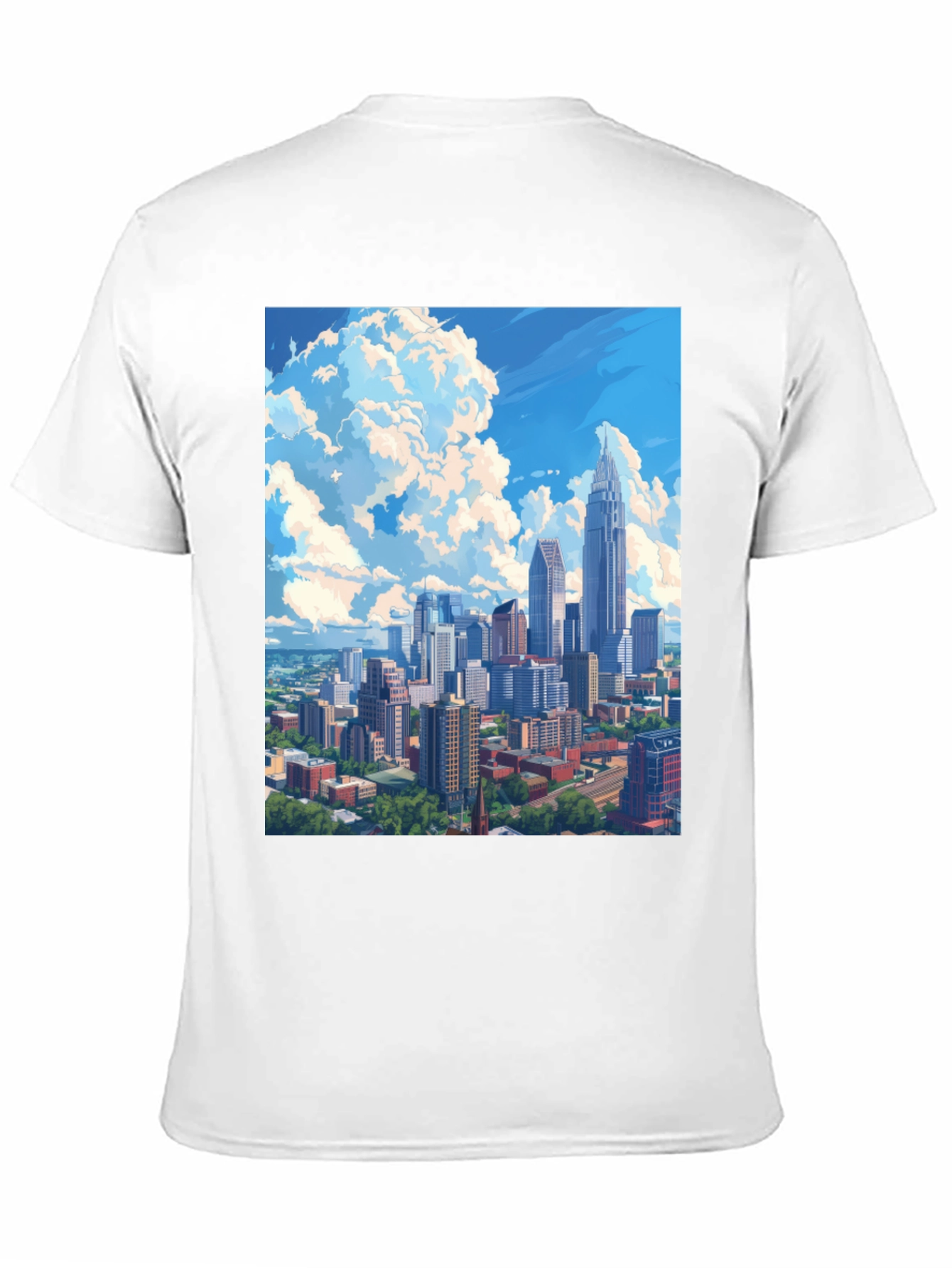 Cityscape Graphic Tee - Black Cotton Blend