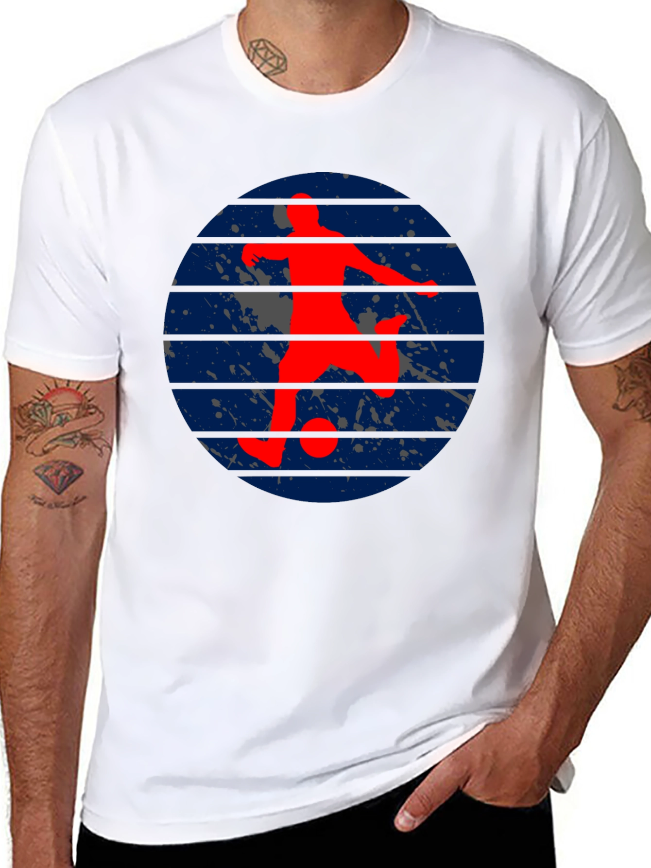 Soccer Player Graphic Tee - Retro Style