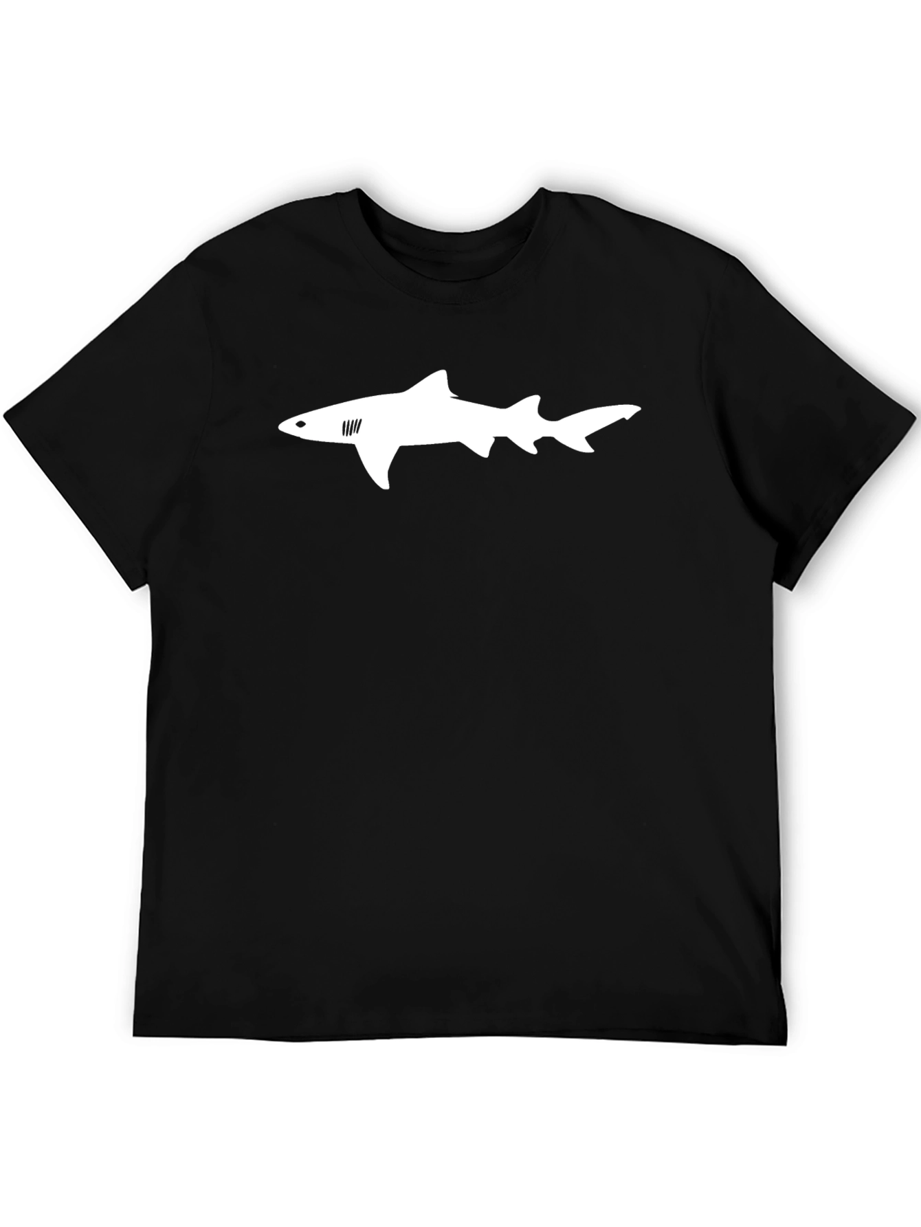 Shark Graphic Tee - Mens Black Cotton T-Shirt