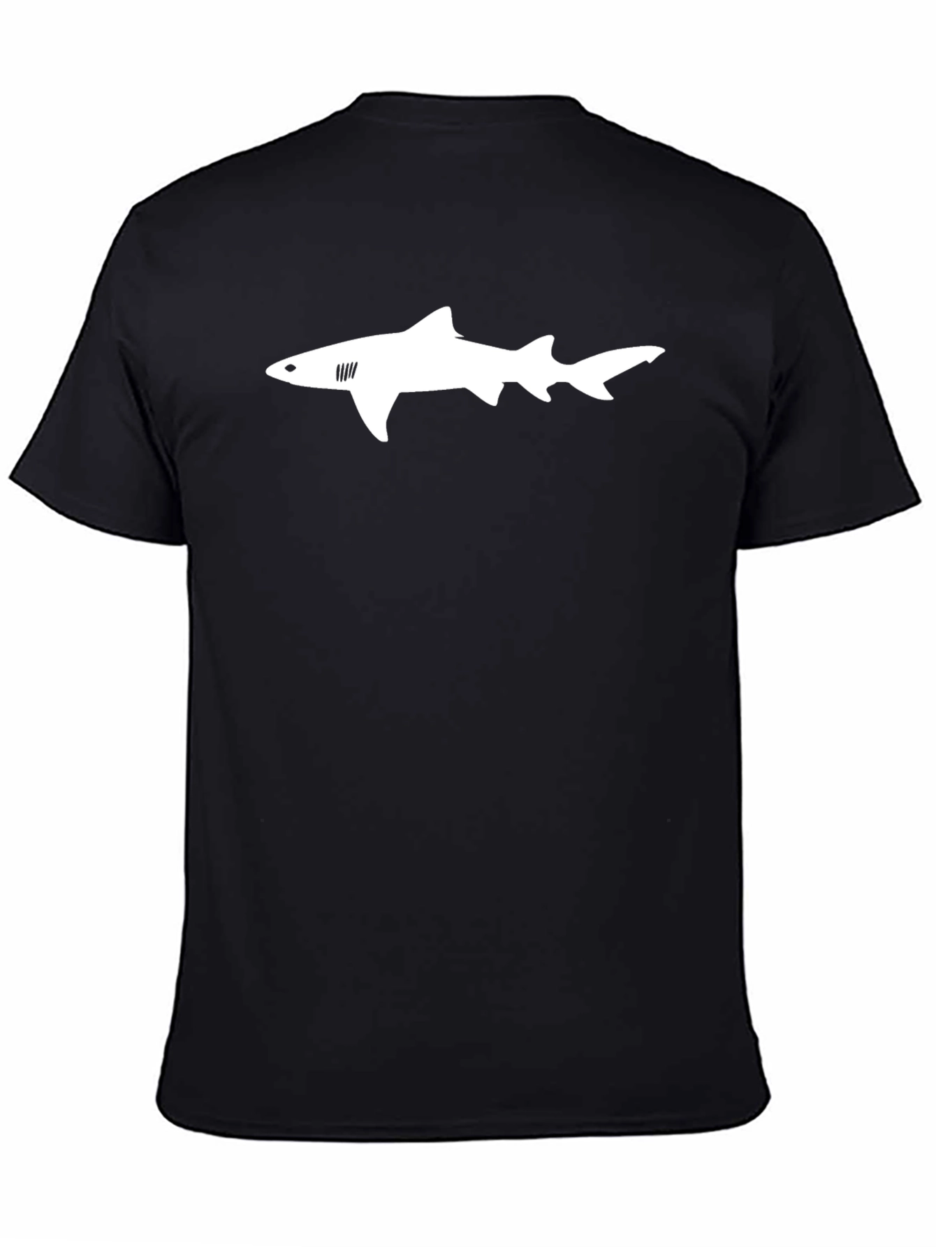 Shark Graphic Tee - Mens Black Cotton T-Shirt