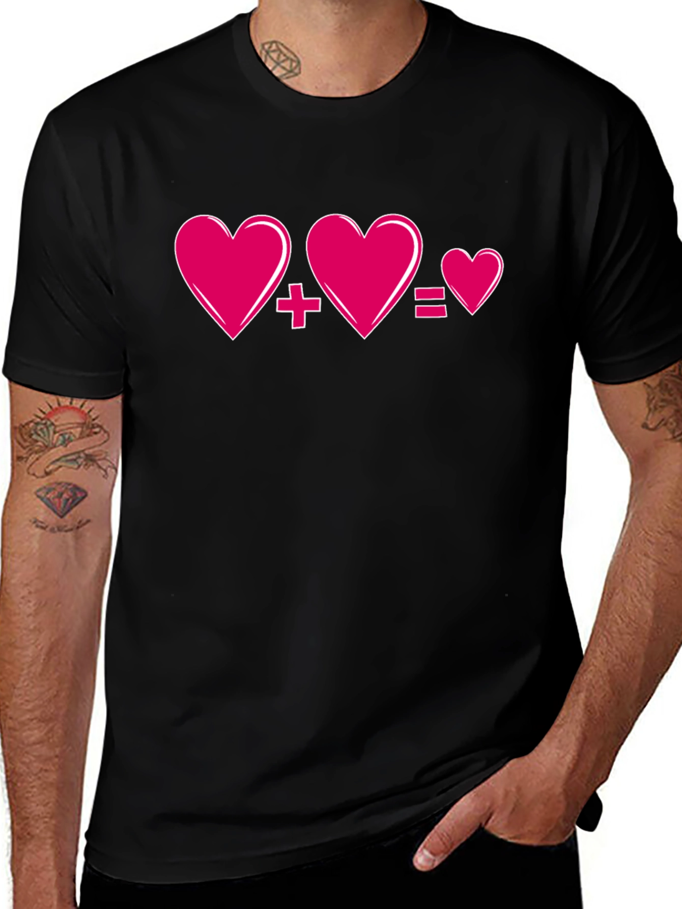 Love Equation T-Shirt - Heart Plus Heart Equals Love