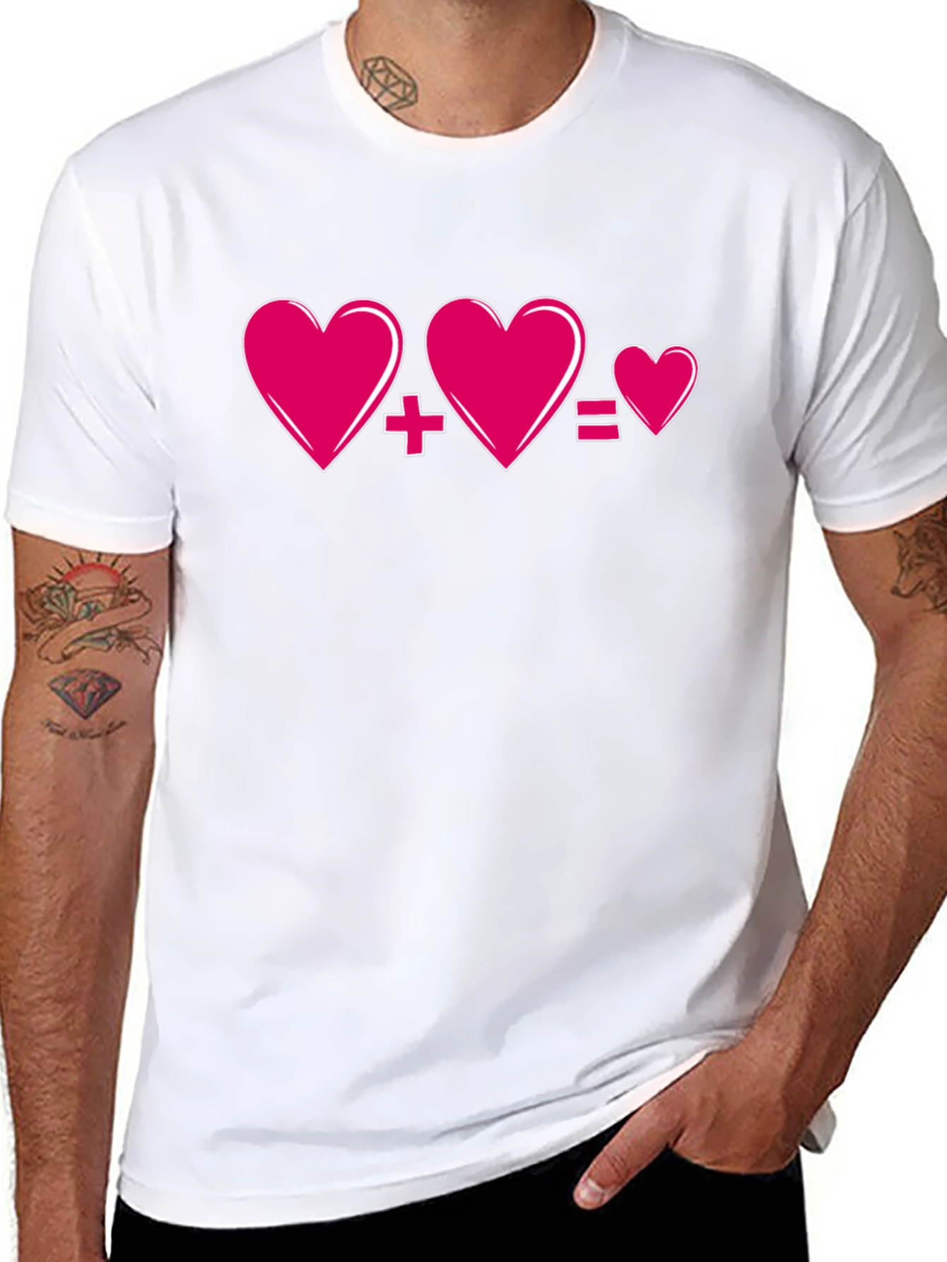 Love Equation T-Shirt - Heart Plus Heart Equals Love