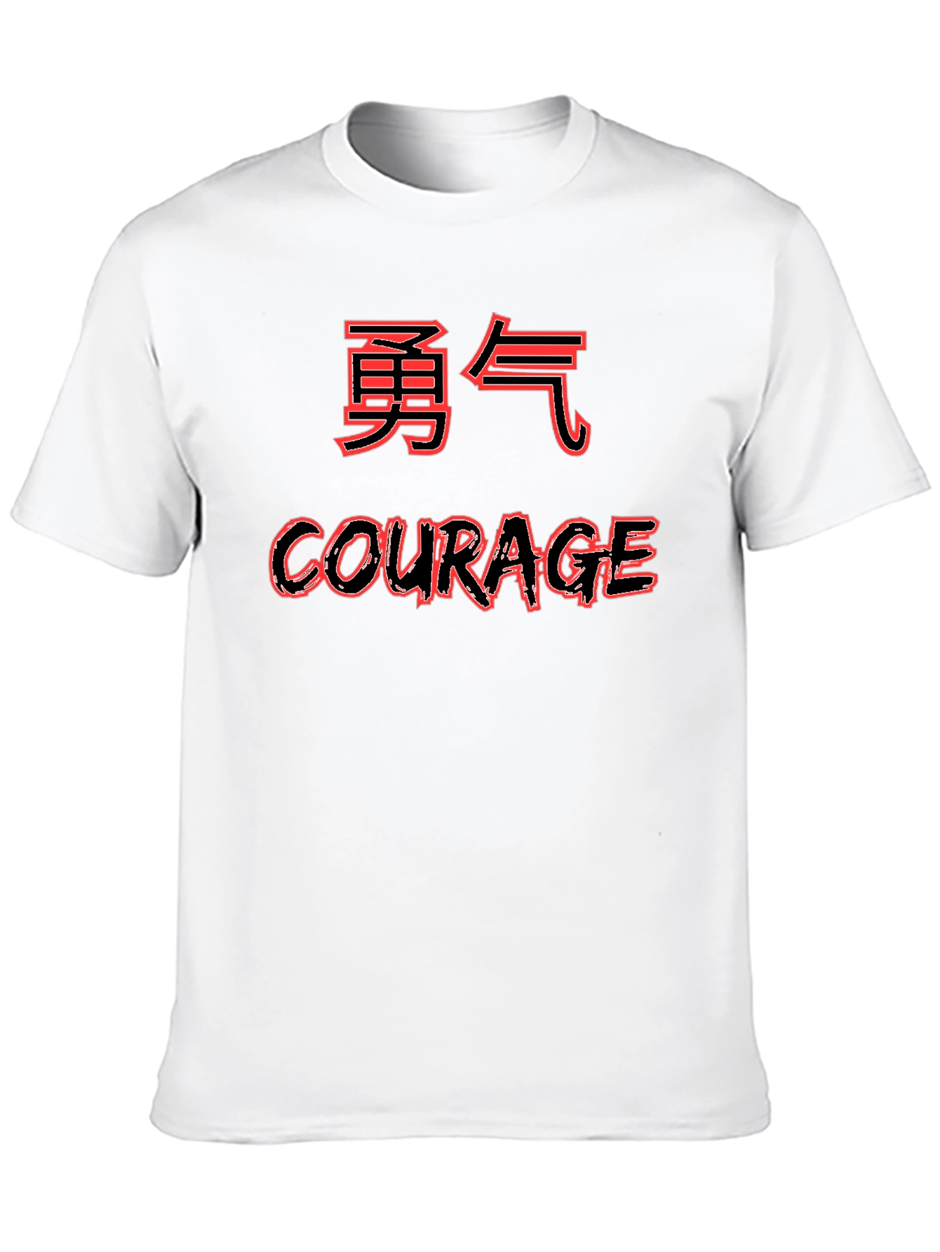 Courage Kanji Graphic T-Shirt - Black