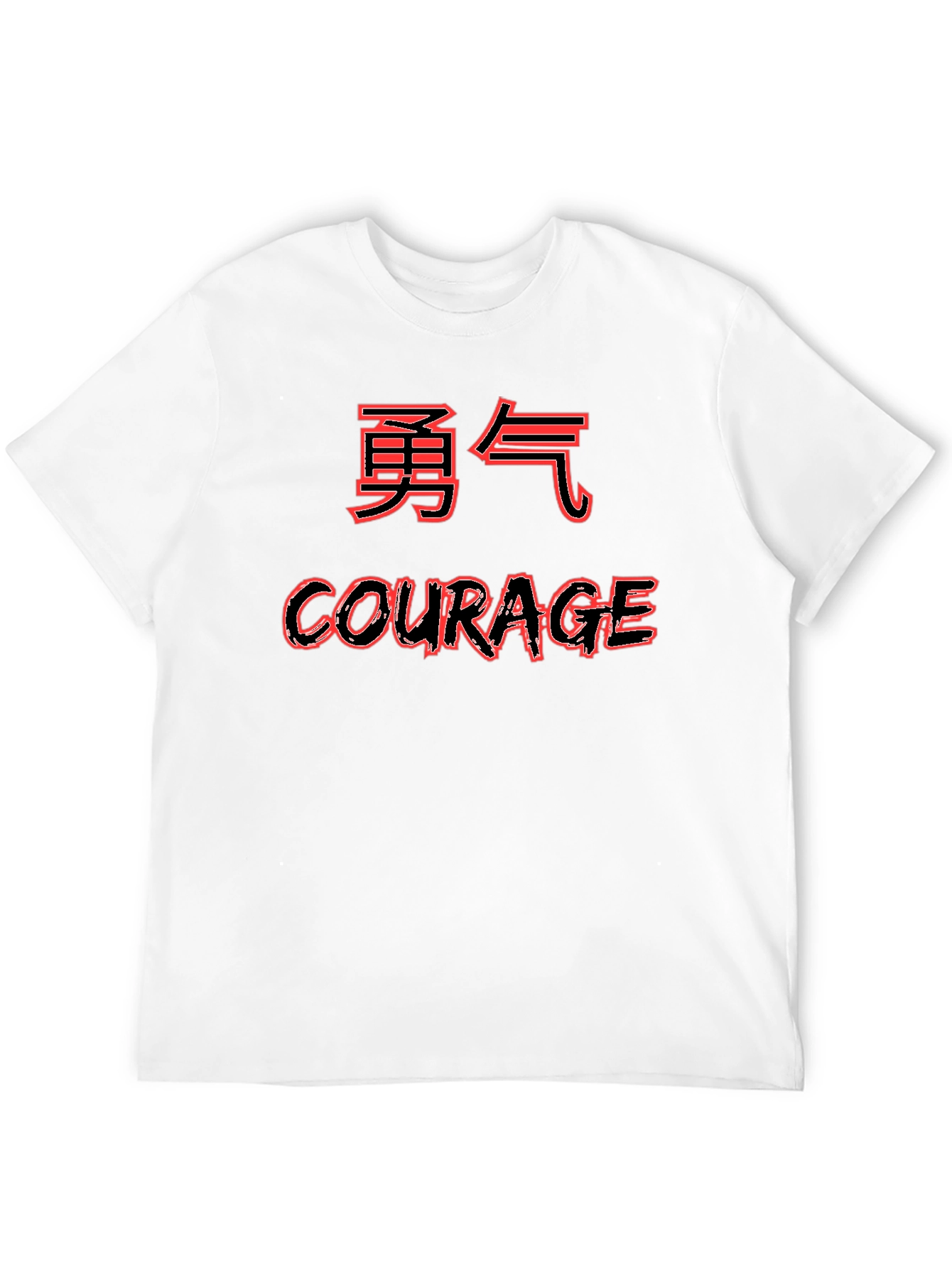Courage Kanji Graphic T-Shirt - Black