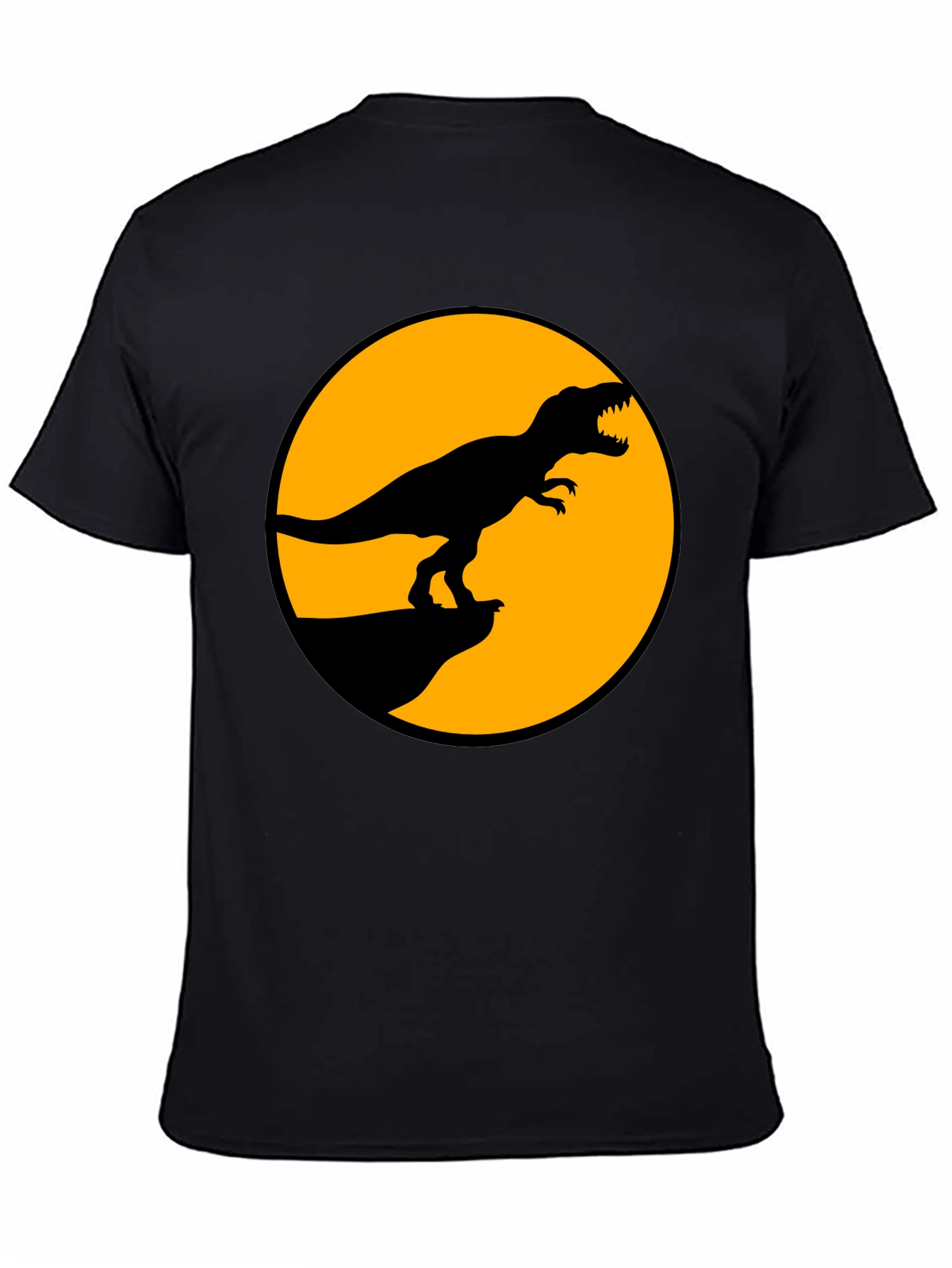 Dinosaur Graphic Tee - Black T-Rex Circle Design