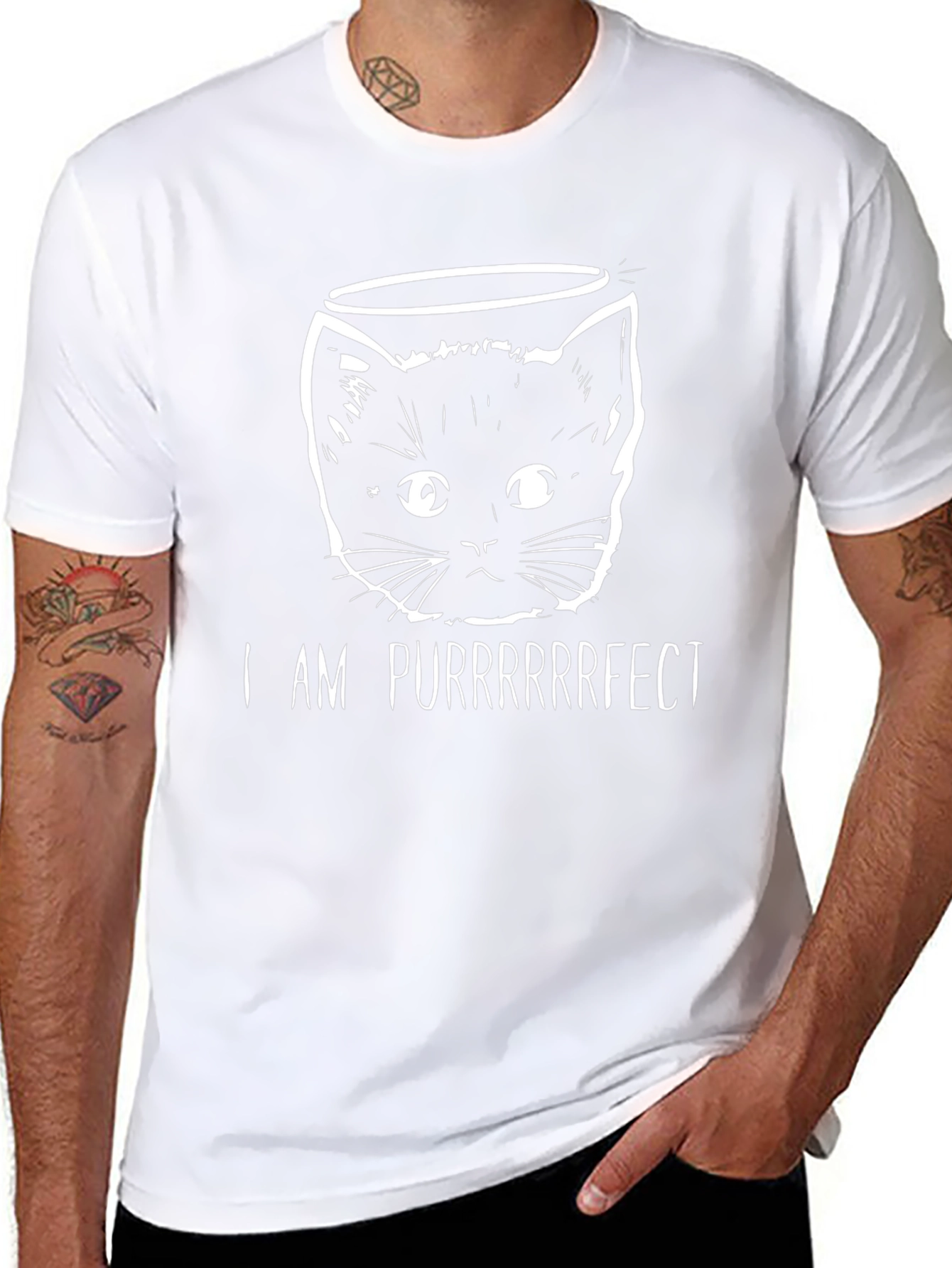 I am Purrrrfect Cat T-Shirt - Black
