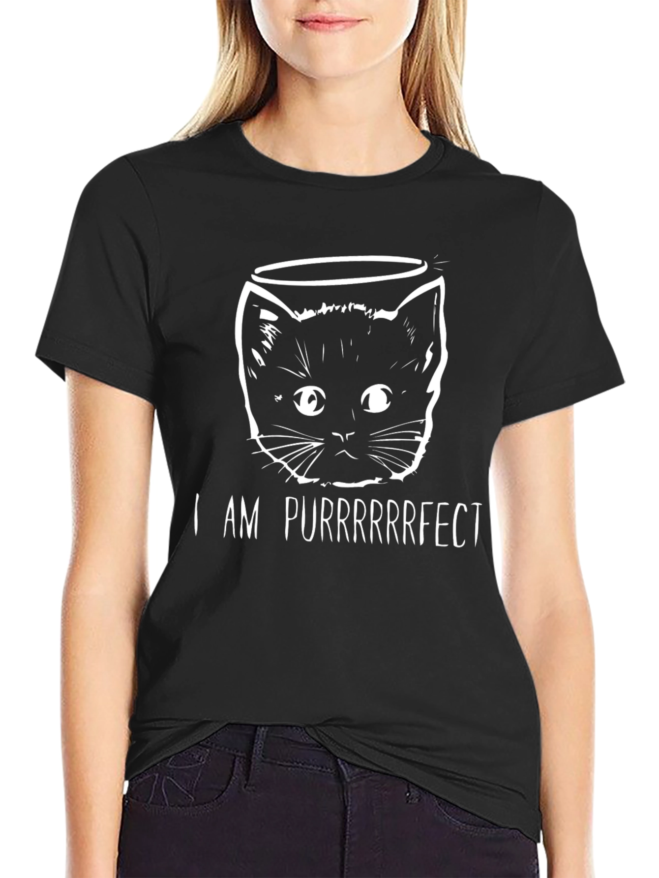 I am Purrrrfect Cat T-Shirt - Black