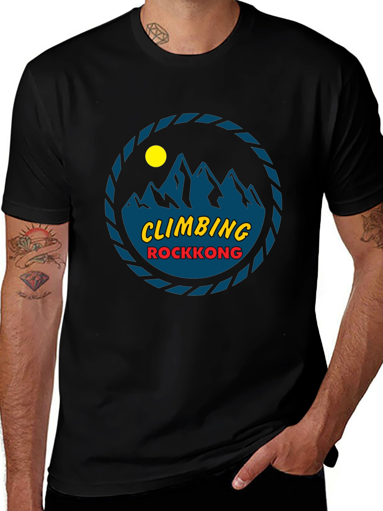 Climbing Rockkong Black Graphic Tee
