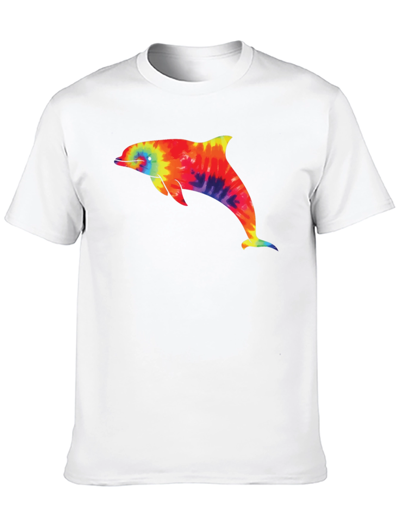 Tie-Dye Dolphin Graphic Black T-Shirt