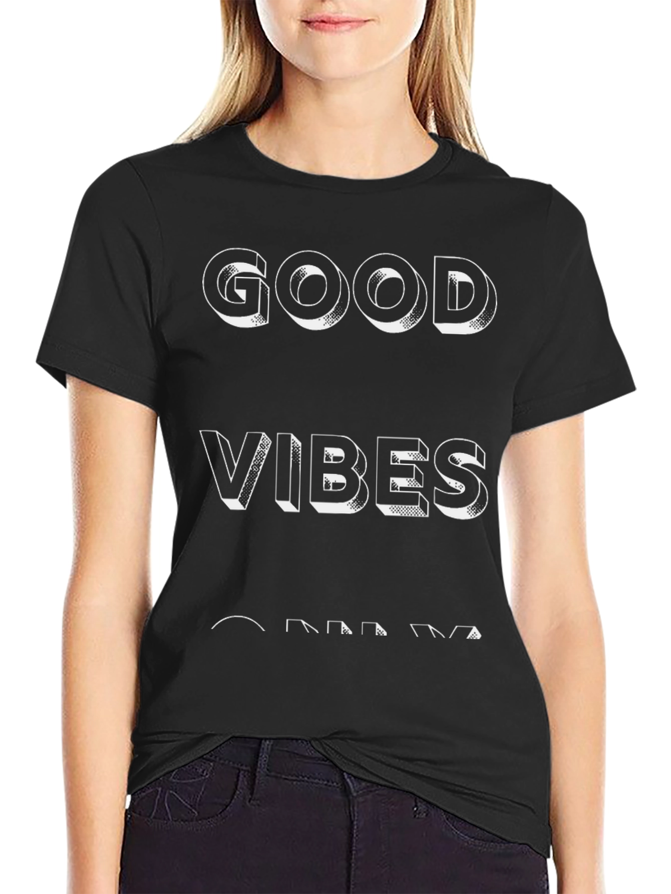 Good Vibes Only Black Graphic T-Shirt