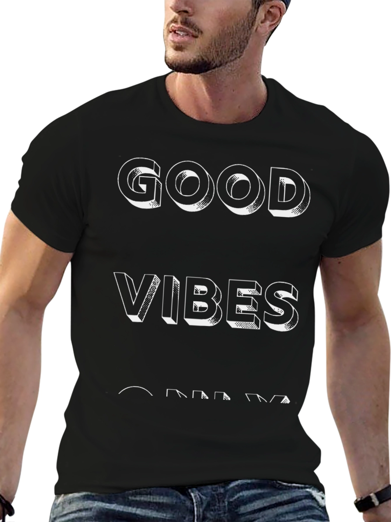 Good Vibes Only Black Graphic T-Shirt
