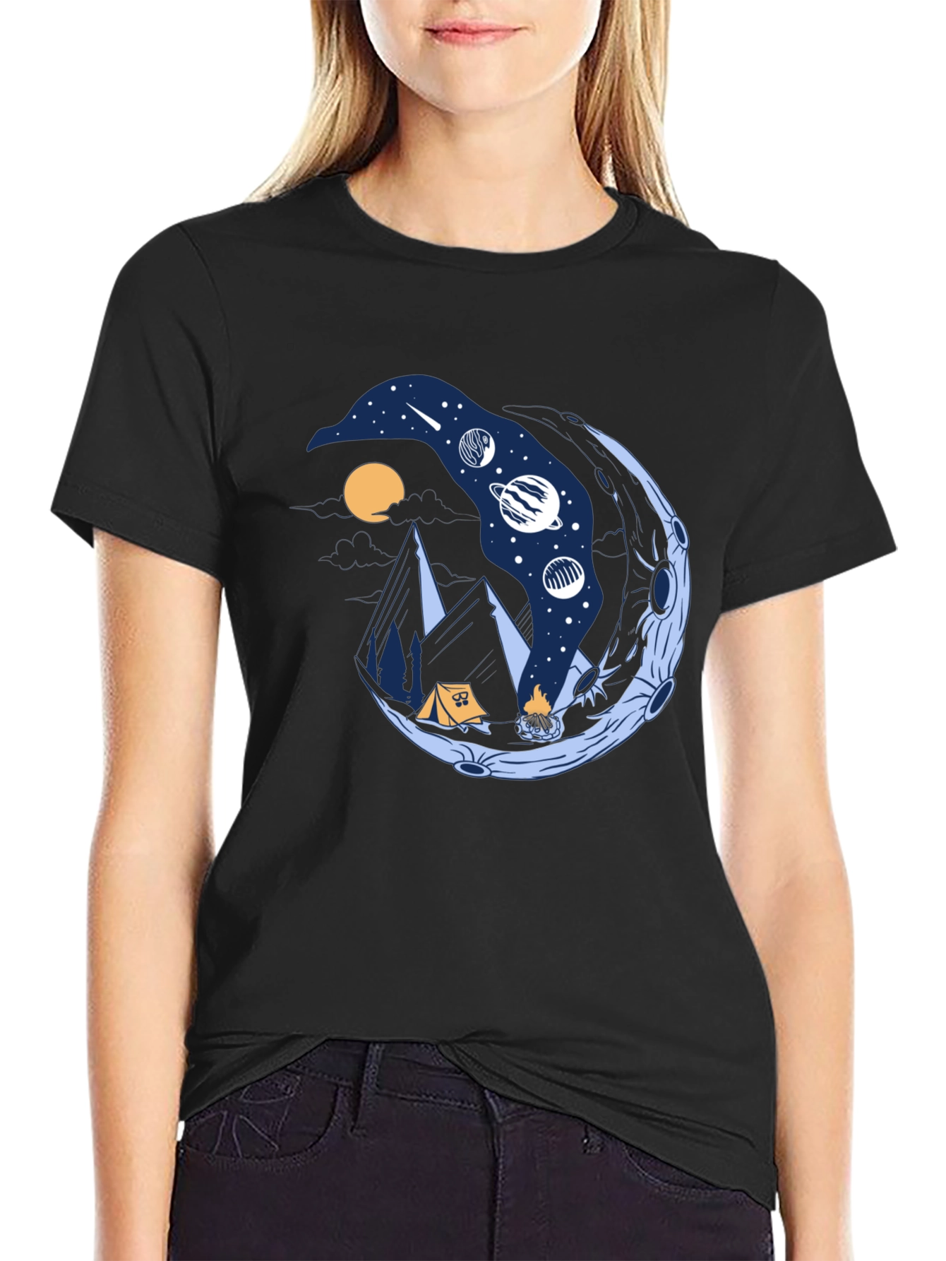 Cosmic Camping Black T-Shirt