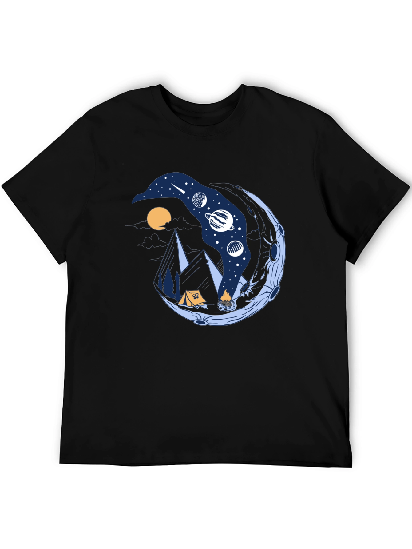 Cosmic Camping Black T-Shirt